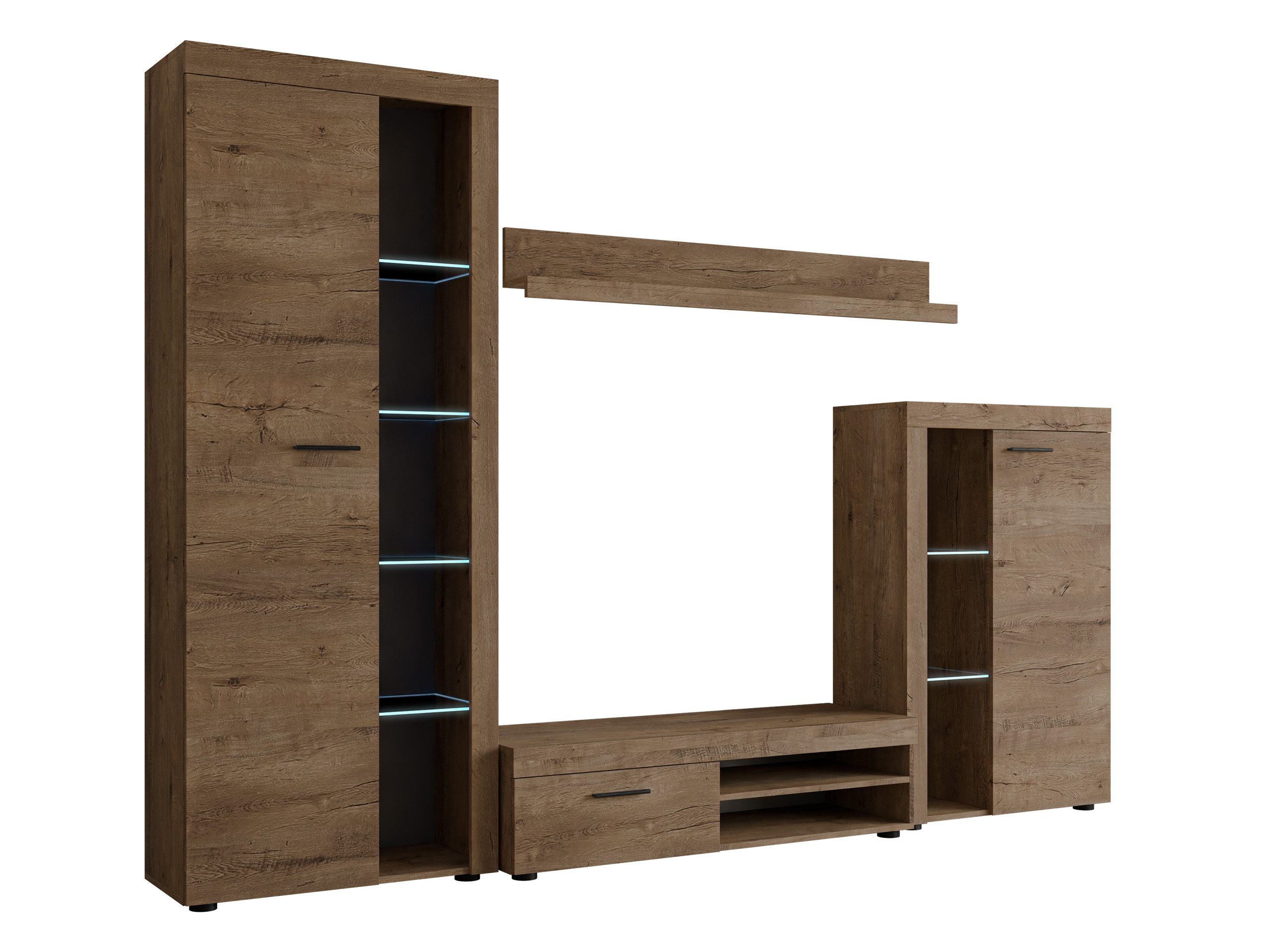 Conjunto para sala de estar Univio (Carvalho lefkas)