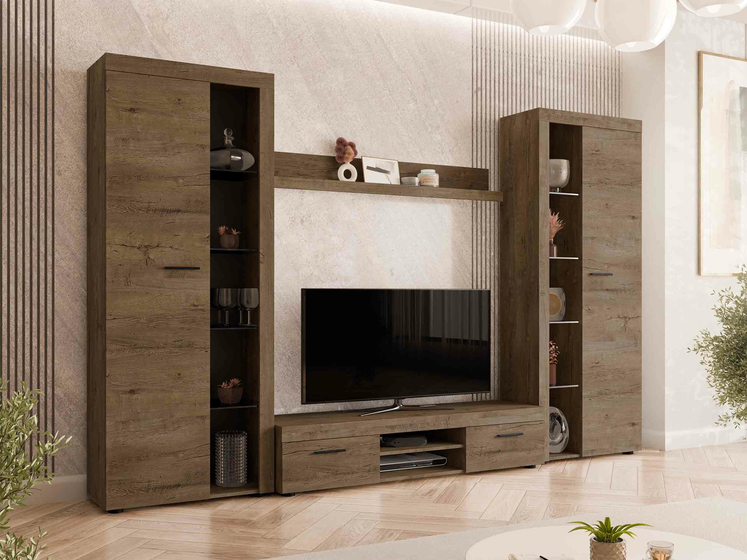Conjunto para sala de estar Univio II (Carvalho lefkas)