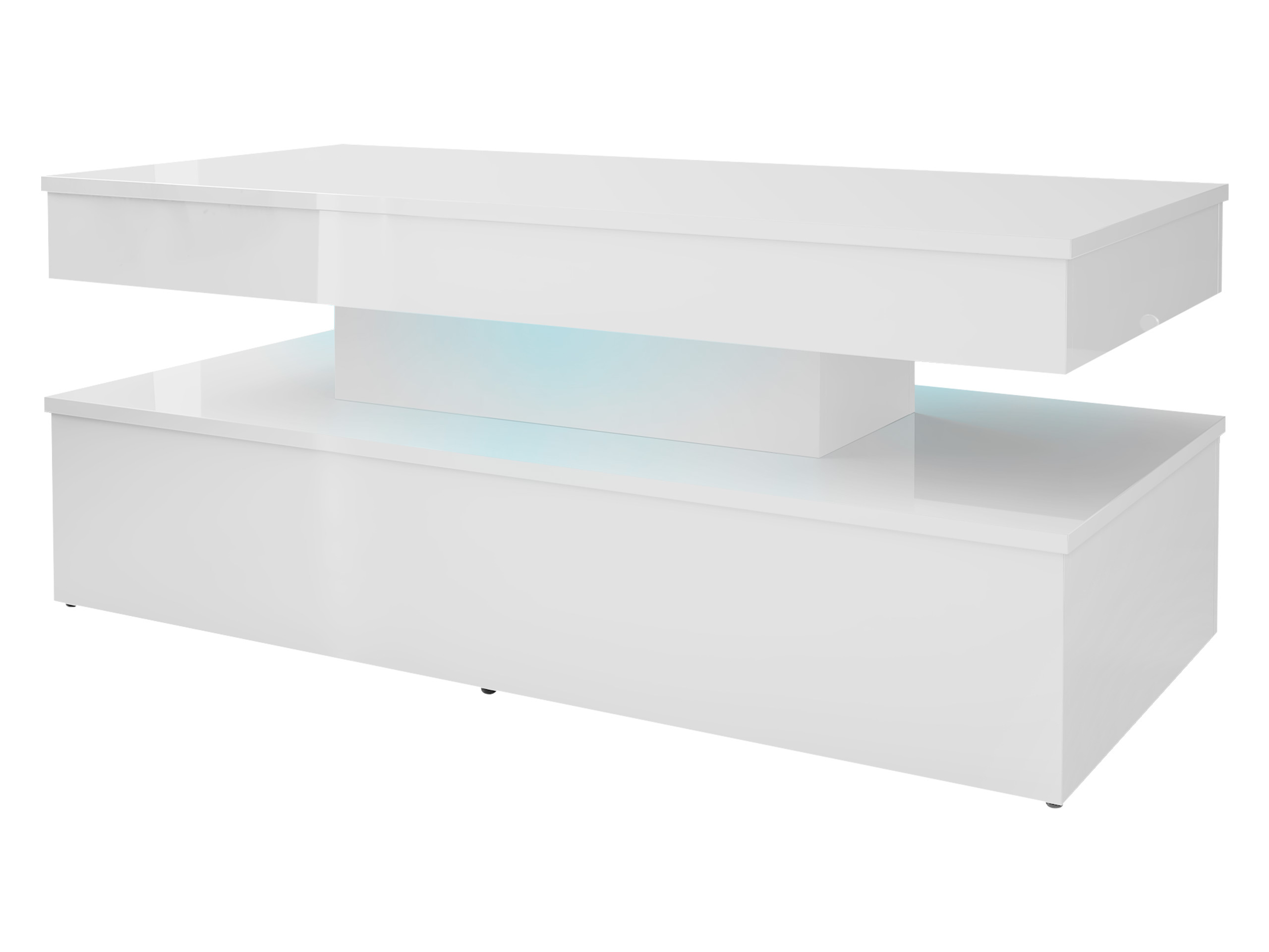 Mesa de centro Monfero 100 (Branco + Branco brilhante)