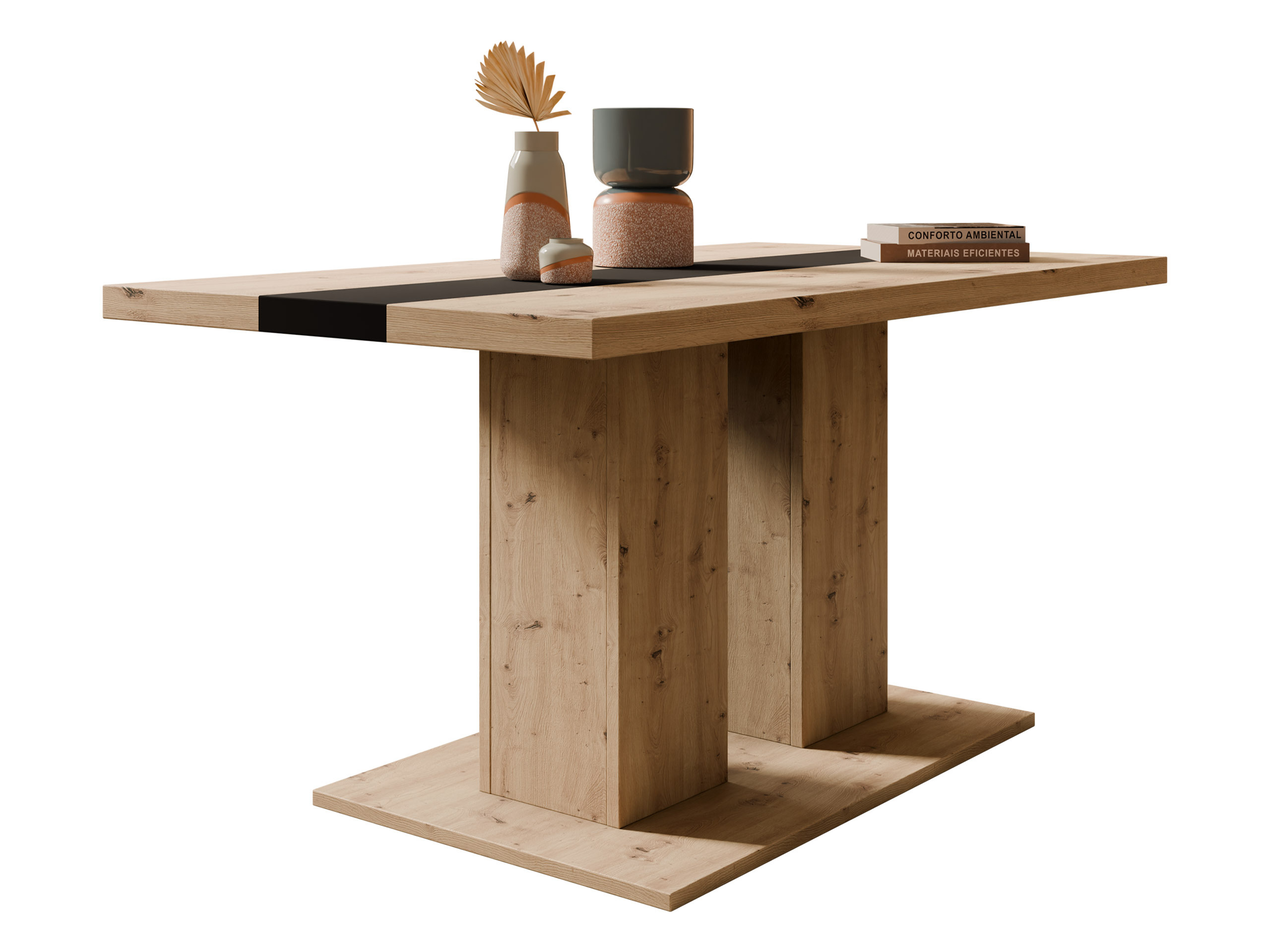 Mesa de centro Tucson 147 (Carvalho Artisan + Preto)