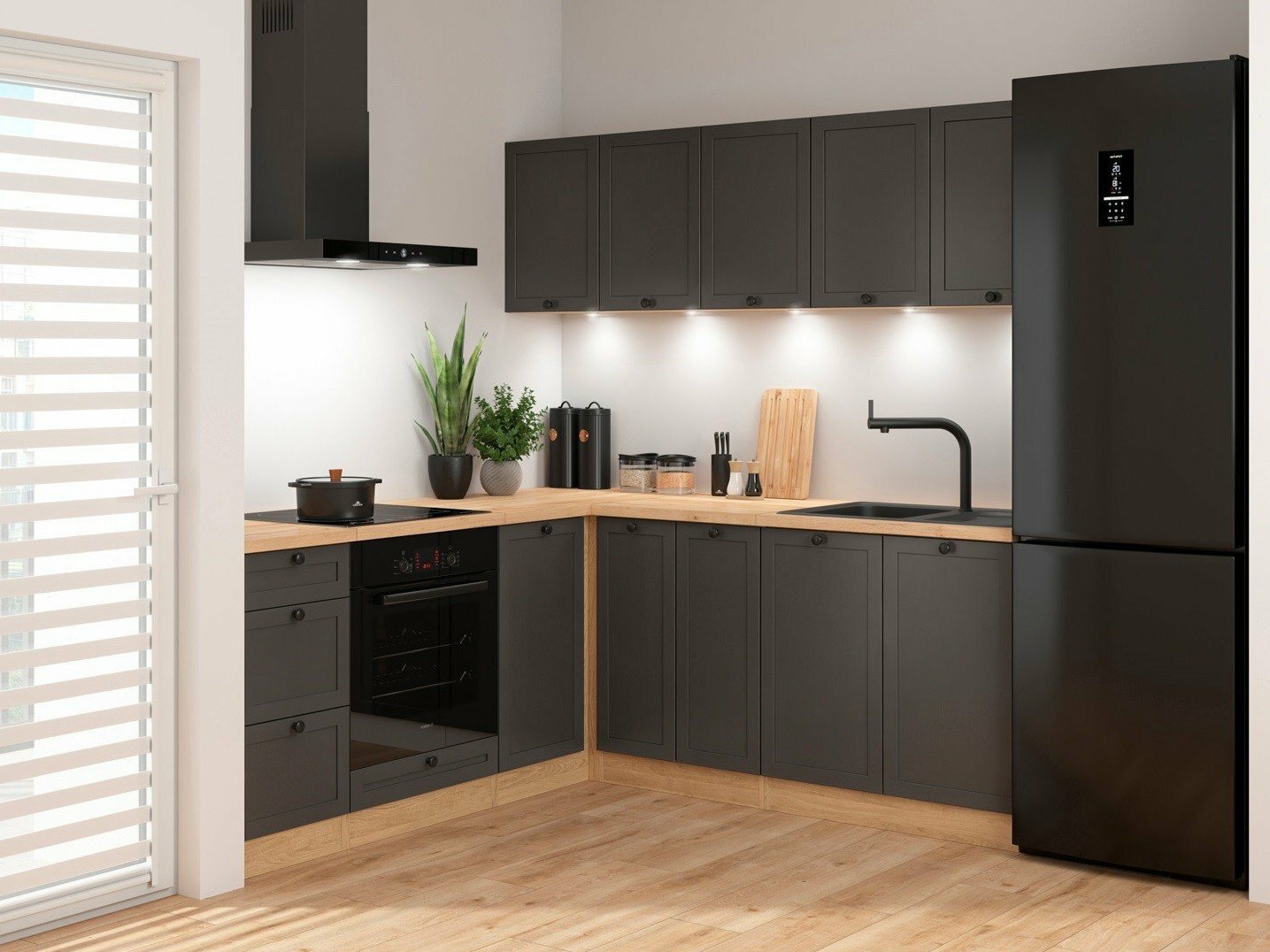 Conjunto de cozinha modular Classic Grey Oak 120