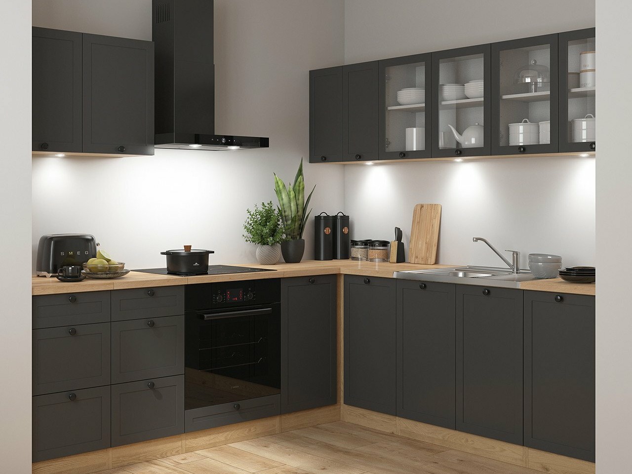 Conjunto de cozinha modular Classic Grey Oak 121