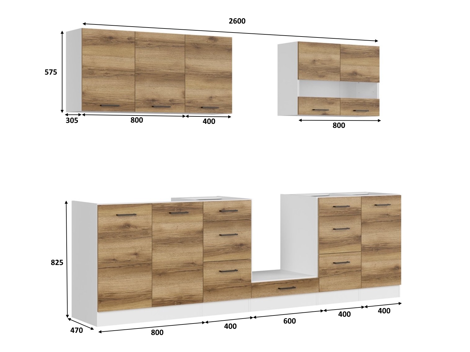 Conjunto de cozinha modular Dela 117
