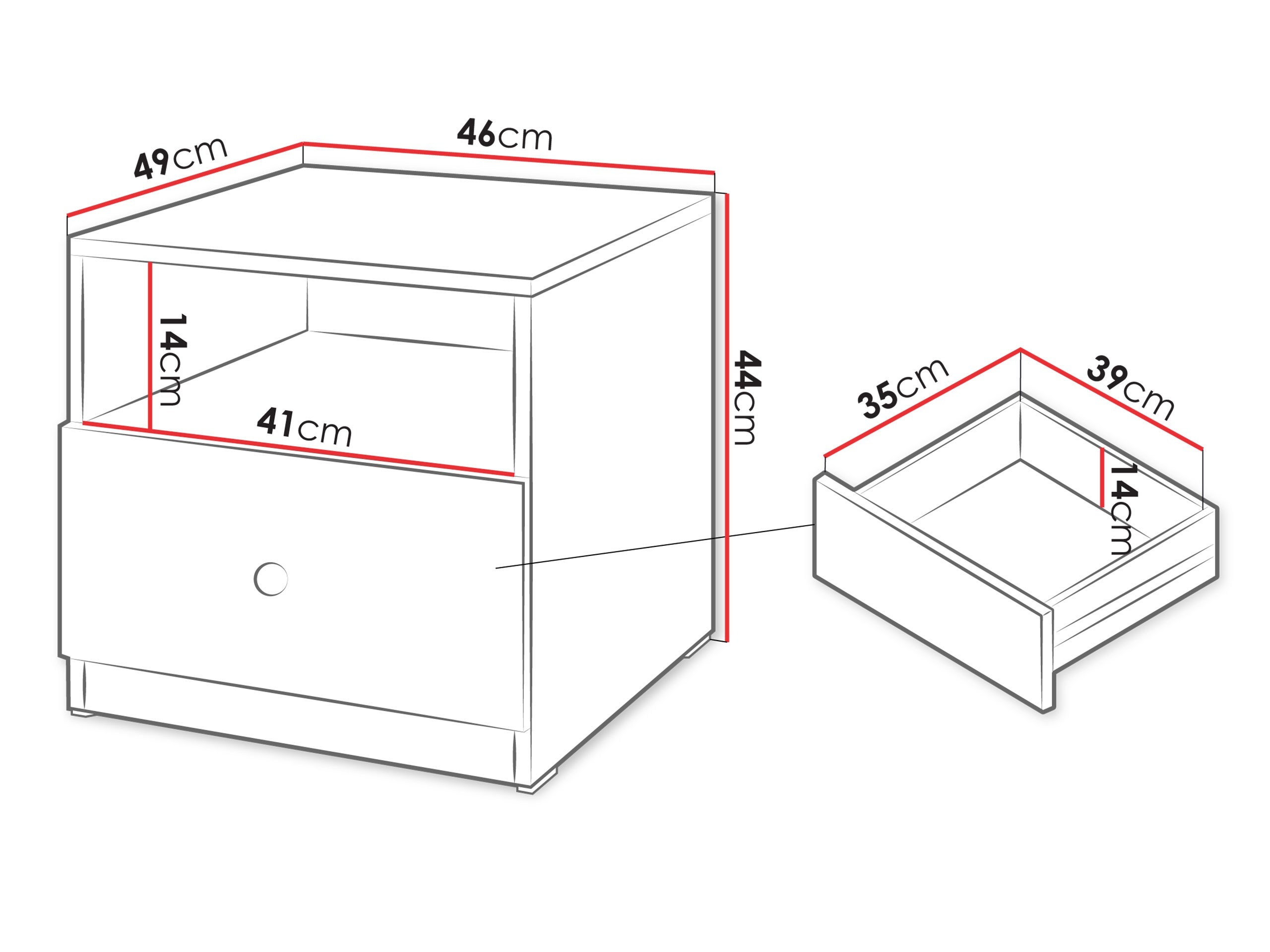 Mesa de cabeceira Comfivo Lenitas