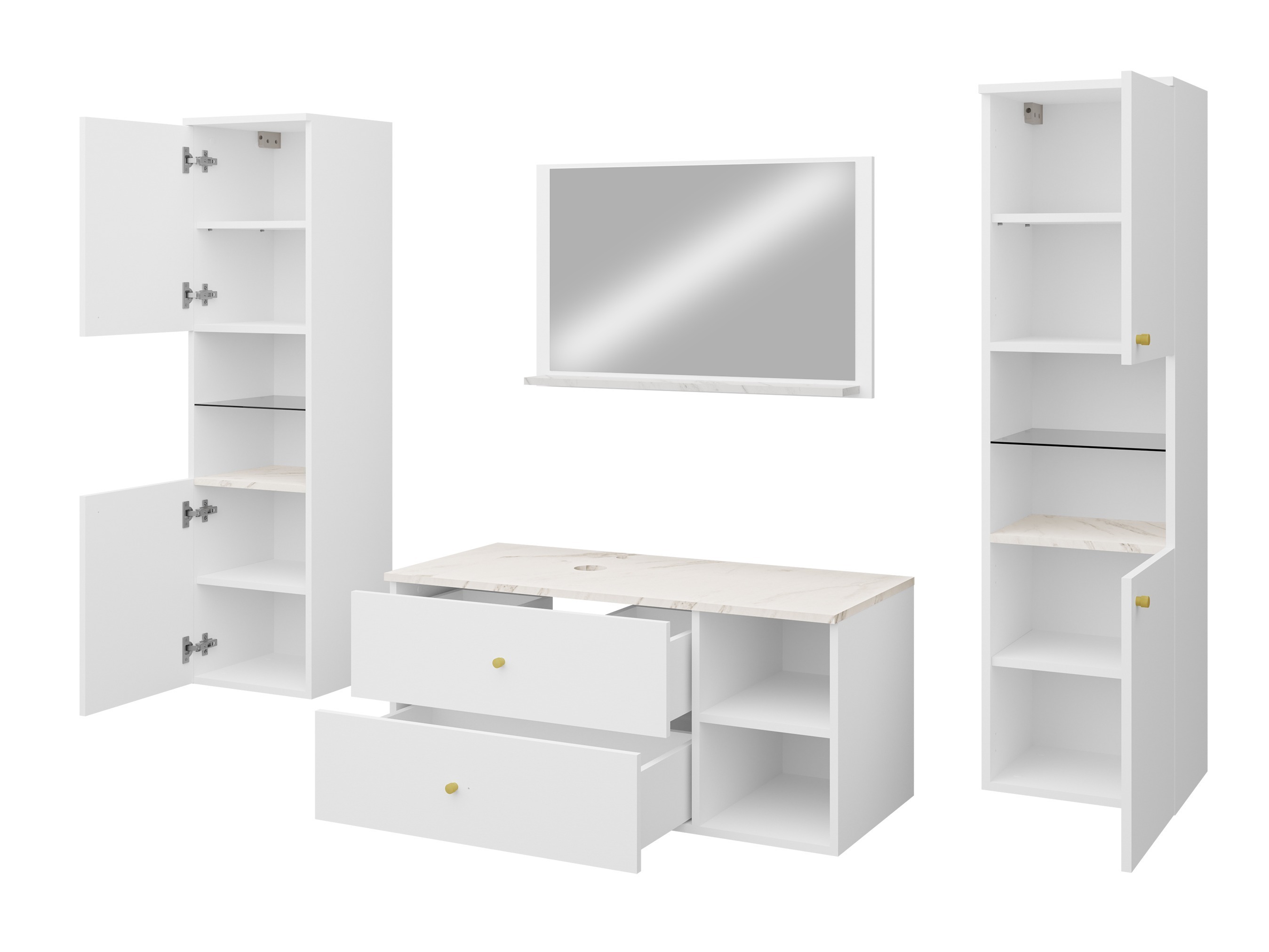 Conjunto para casa de banho Ophruvi 102 (Castanho claro)