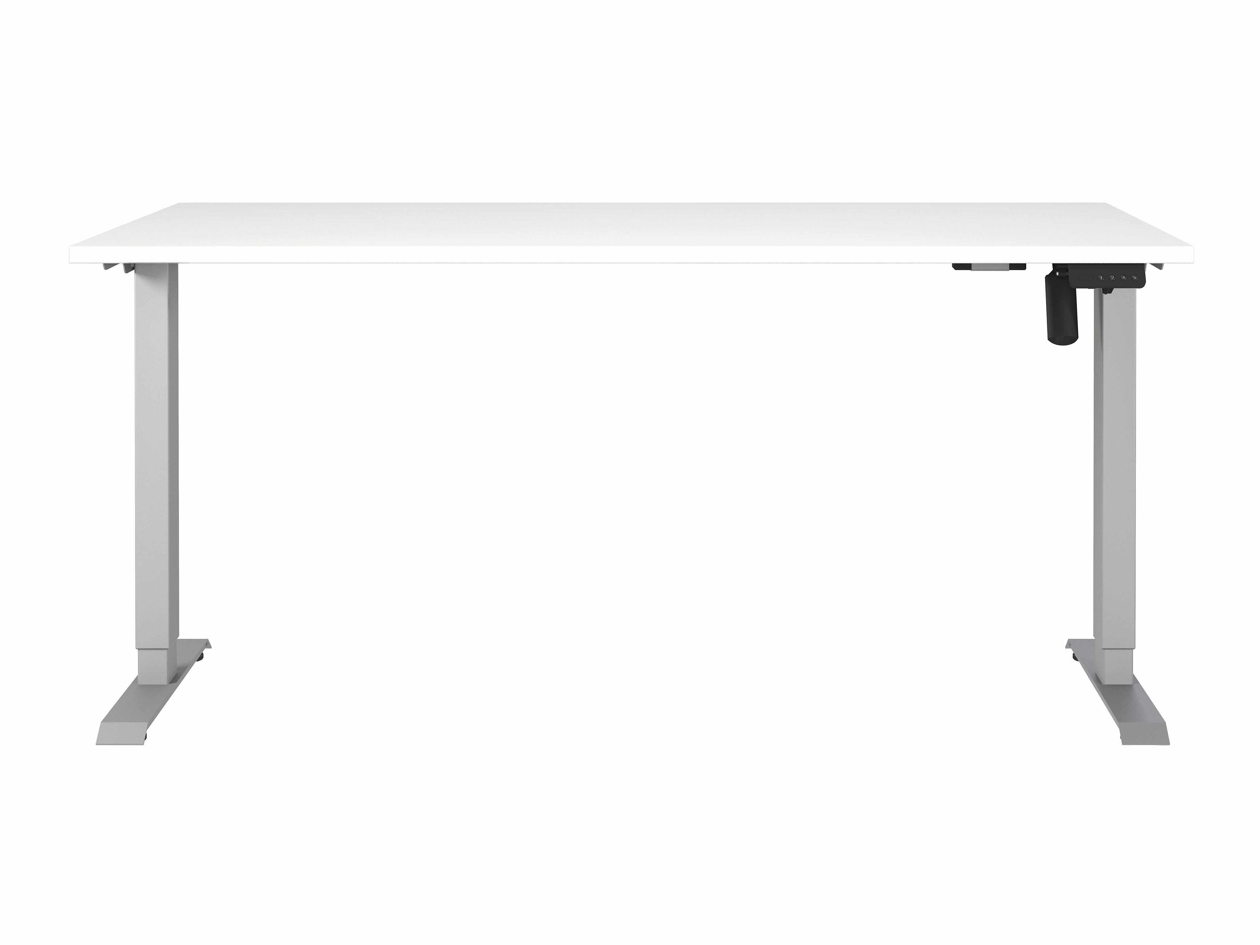 Secretária de trabalho com altura ajustável Lartesi 117 (Branco + Prateado)