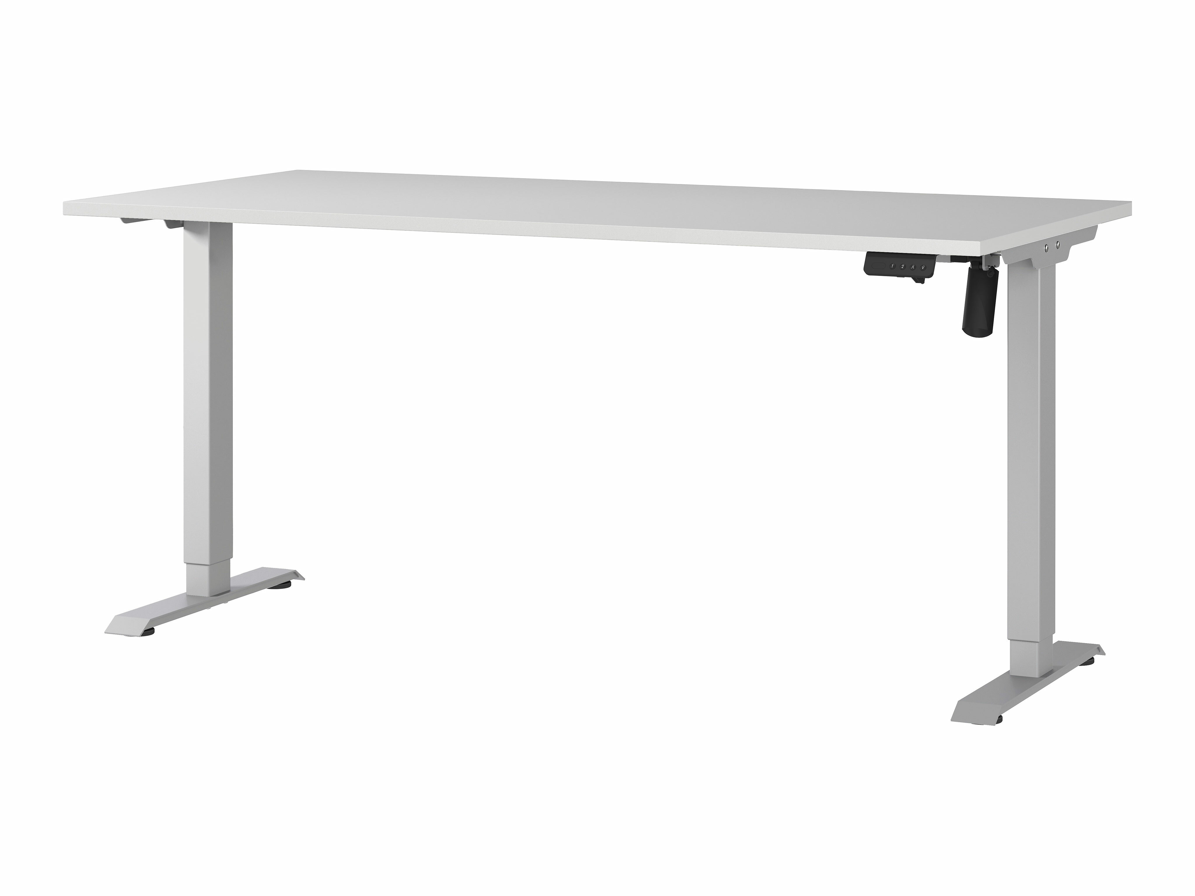 Secretária de trabalho com altura ajustável Lartesi 117 (Cinzento claro + Prateado)