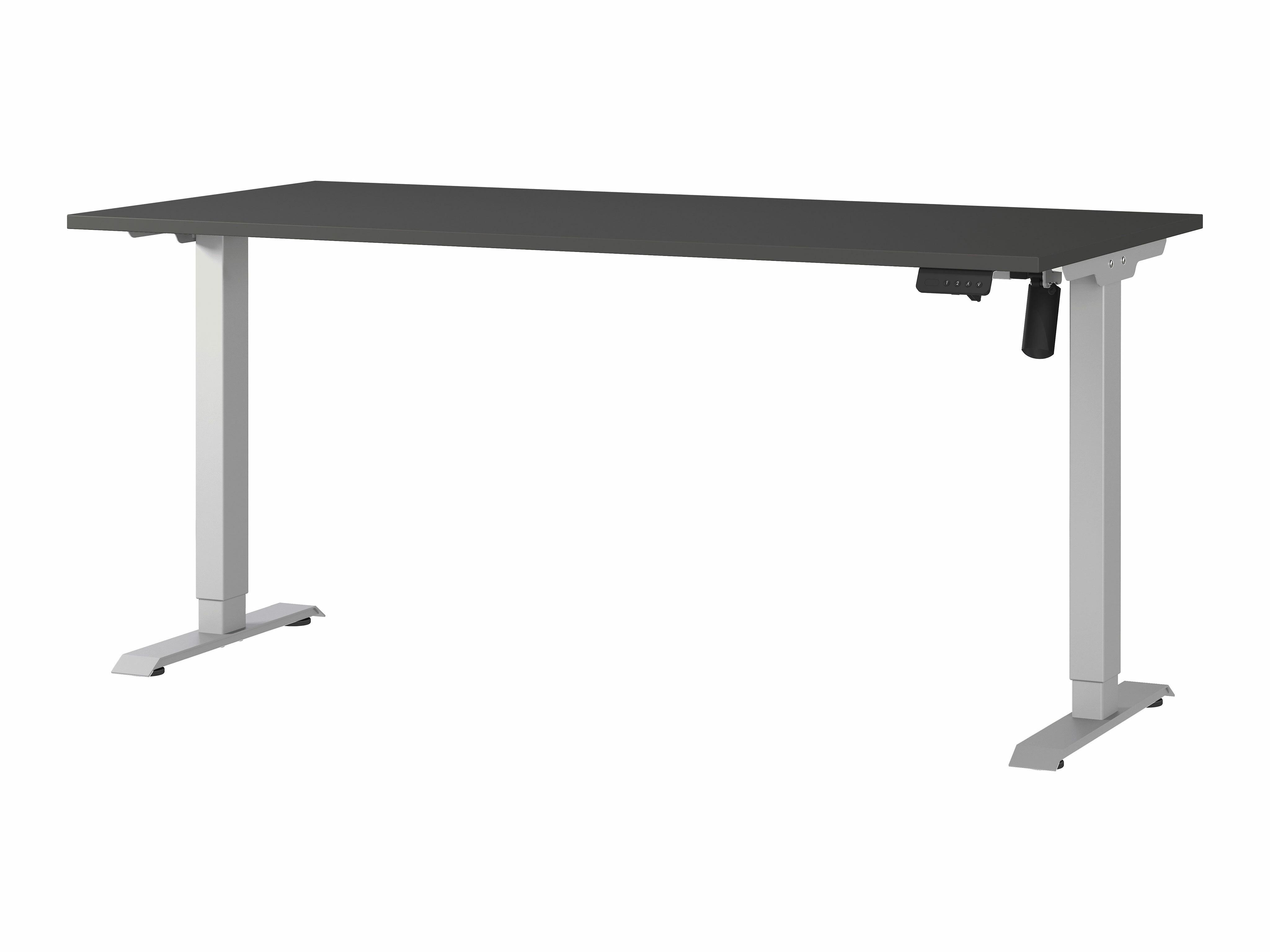 Secretária de trabalho com altura ajustável Lartesi 117 (Grafite + Prateado)