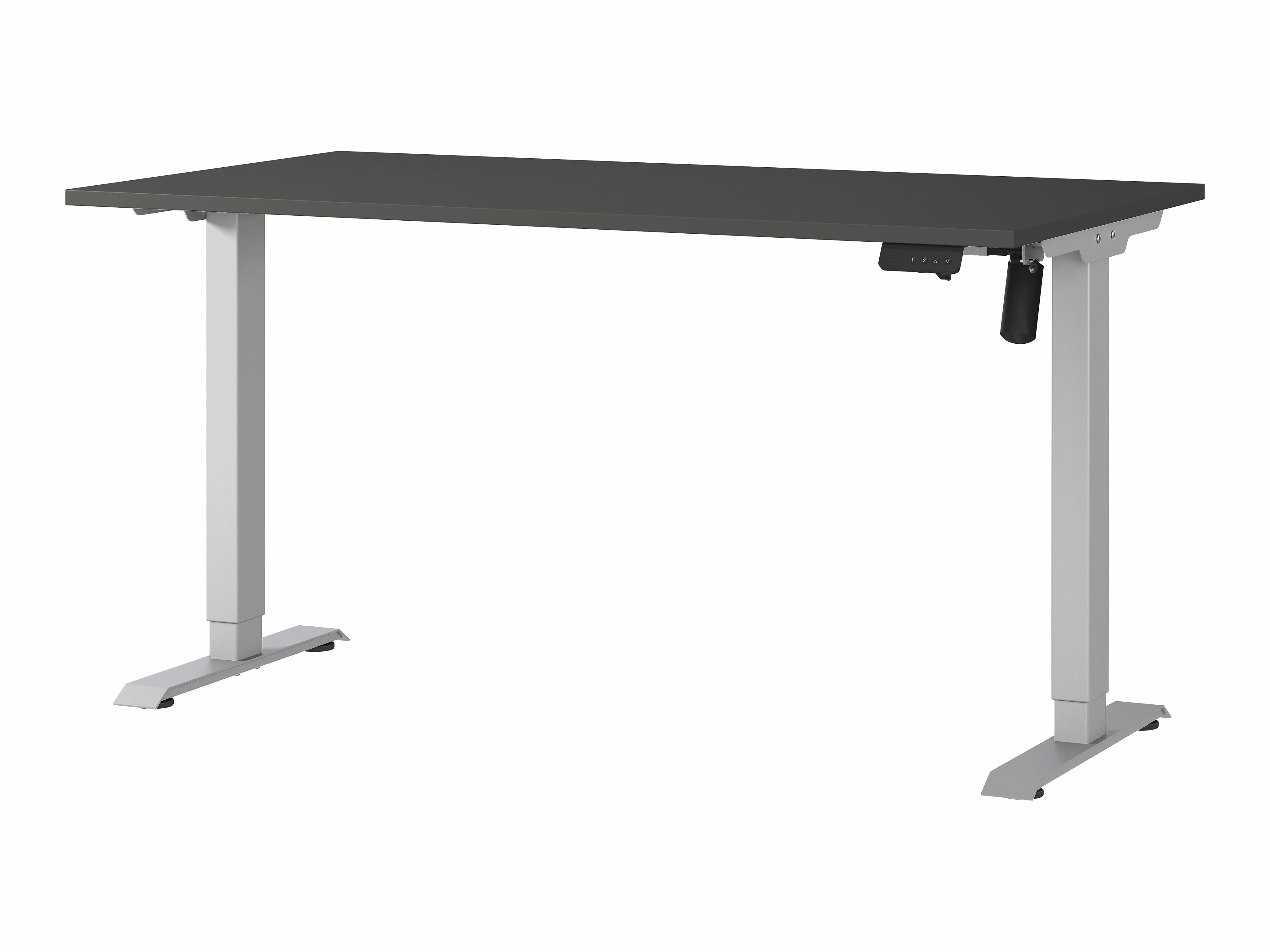 Secretária de trabalho com altura ajustável Lartesi 116 (Grafite + Prateado)