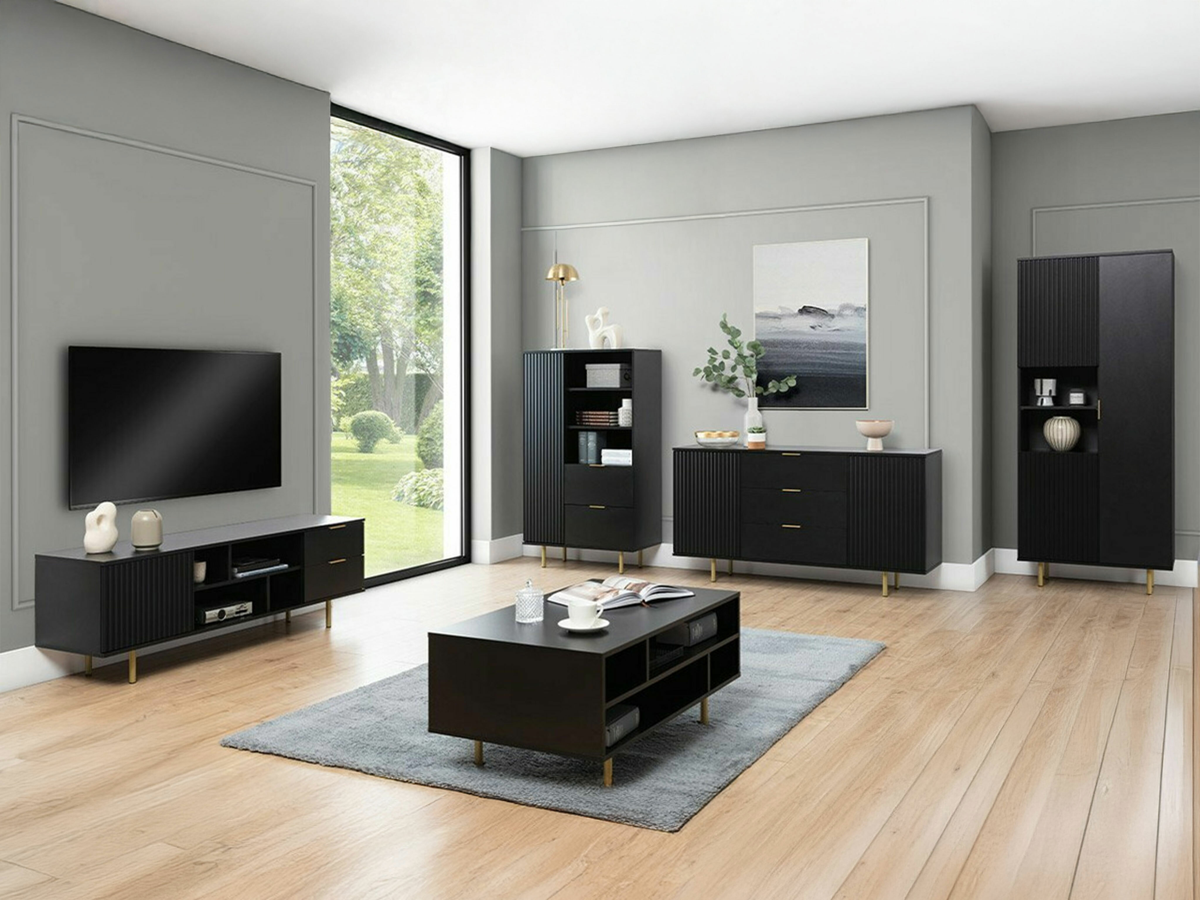 Conjunto para sala de estar Decus I (Preto)