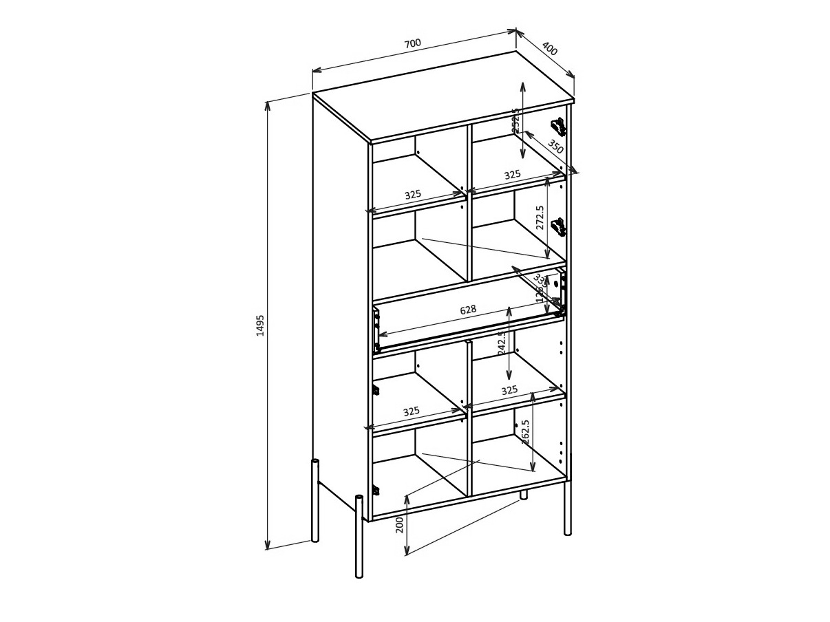 Conjunto para sala de estar Levtenu 119 (Carvalho + Caxemira)