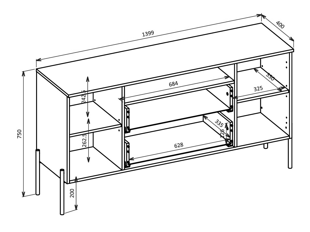 Conjunto para sala de estar Levtenu 119 (Carvalho + Caxemira)