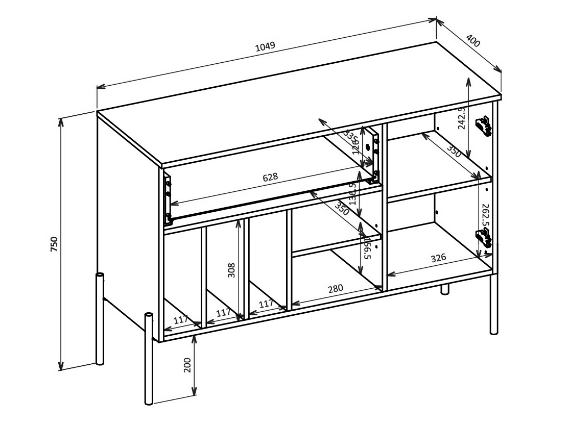 Conjunto para sala de estar Levtenu 119 (Carvalho + Caxemira)