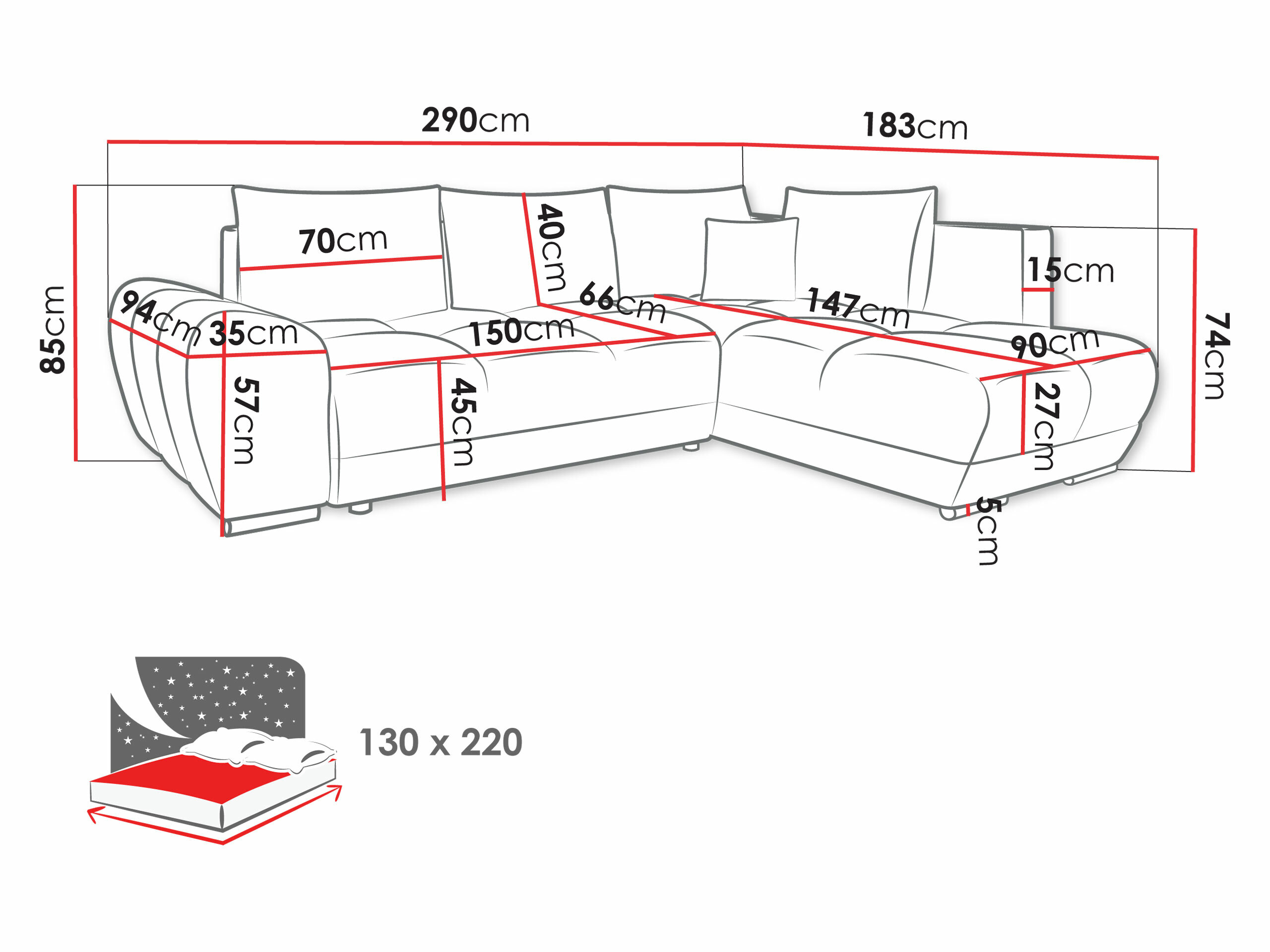 Sofá de canto Camden 107 (Velo 623)