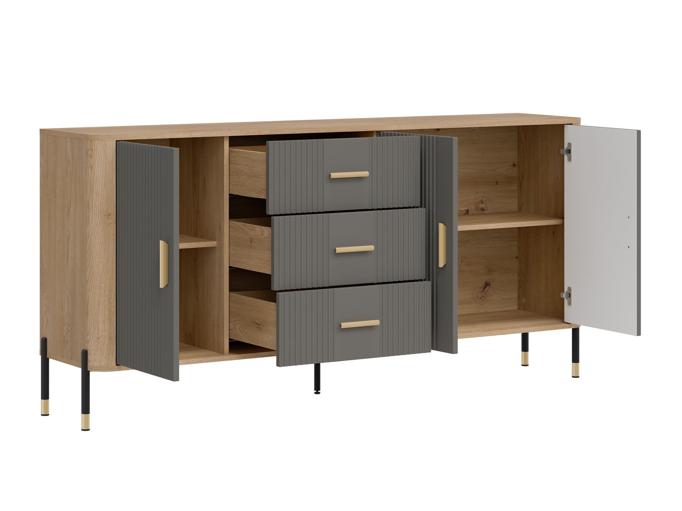 Conjunto para sala de estar Flosora 147 (Cinzento)