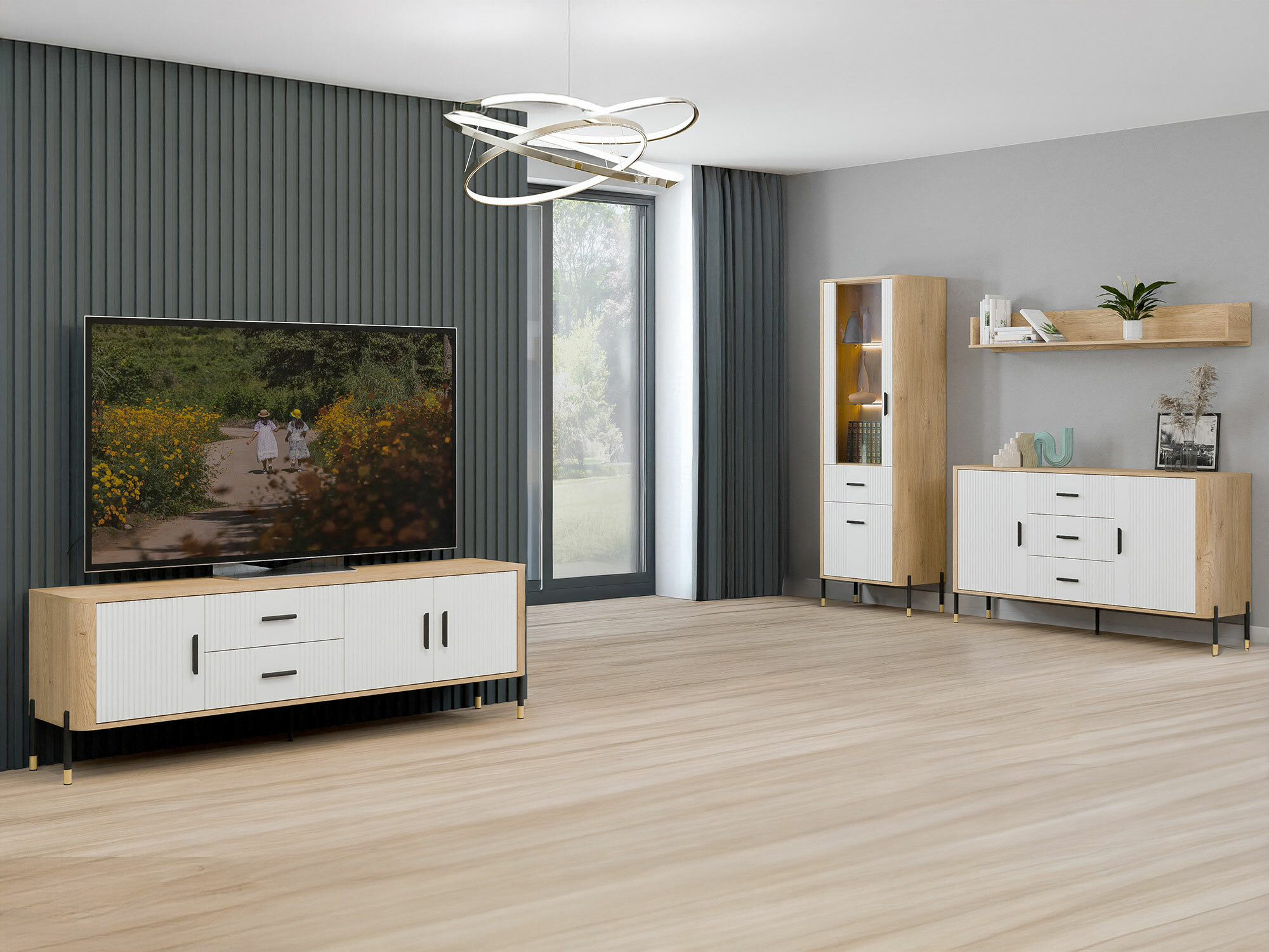 Conjunto para sala de estar Flosora 148 (Branco)