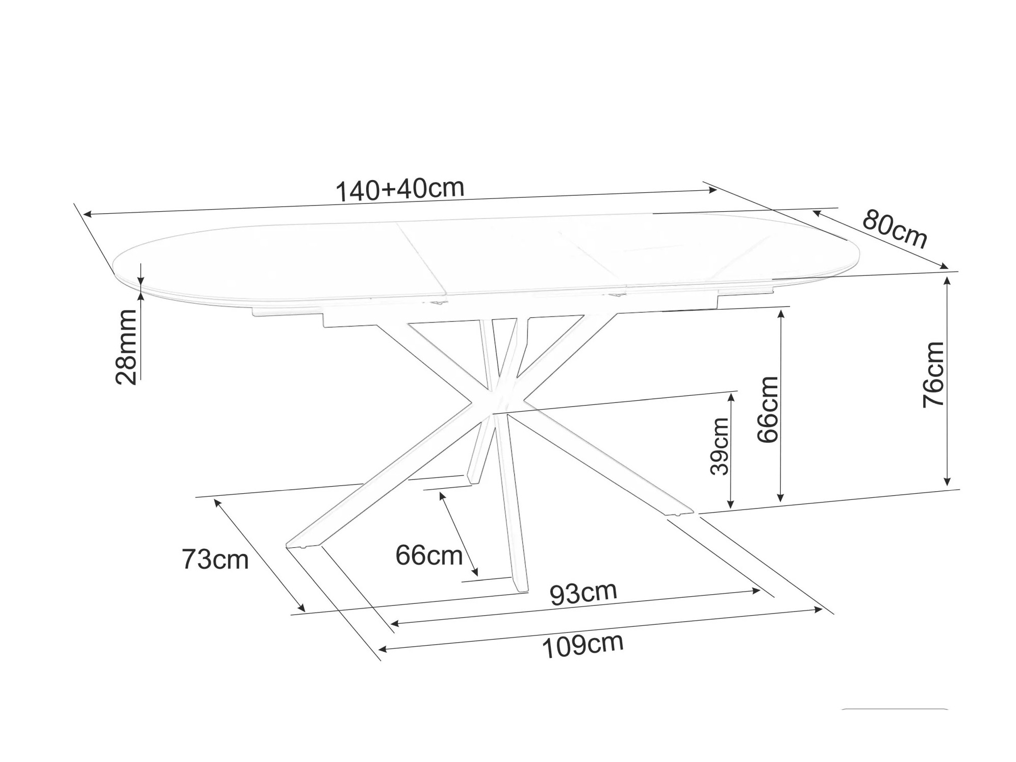 Mesa Detroit 862 (Marmore branco)