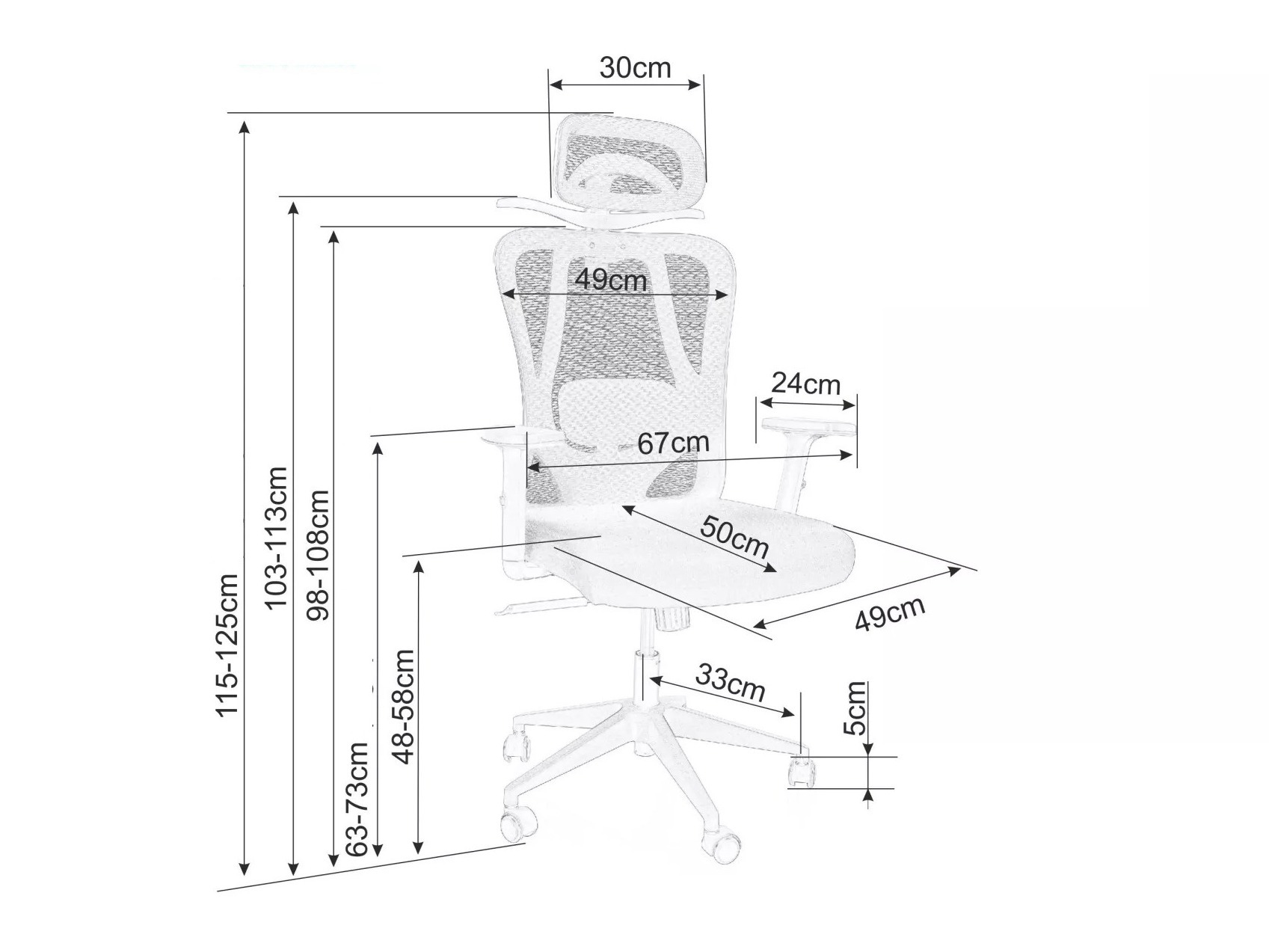 Cadeira de escritório Detroit 872 (Cinzento)