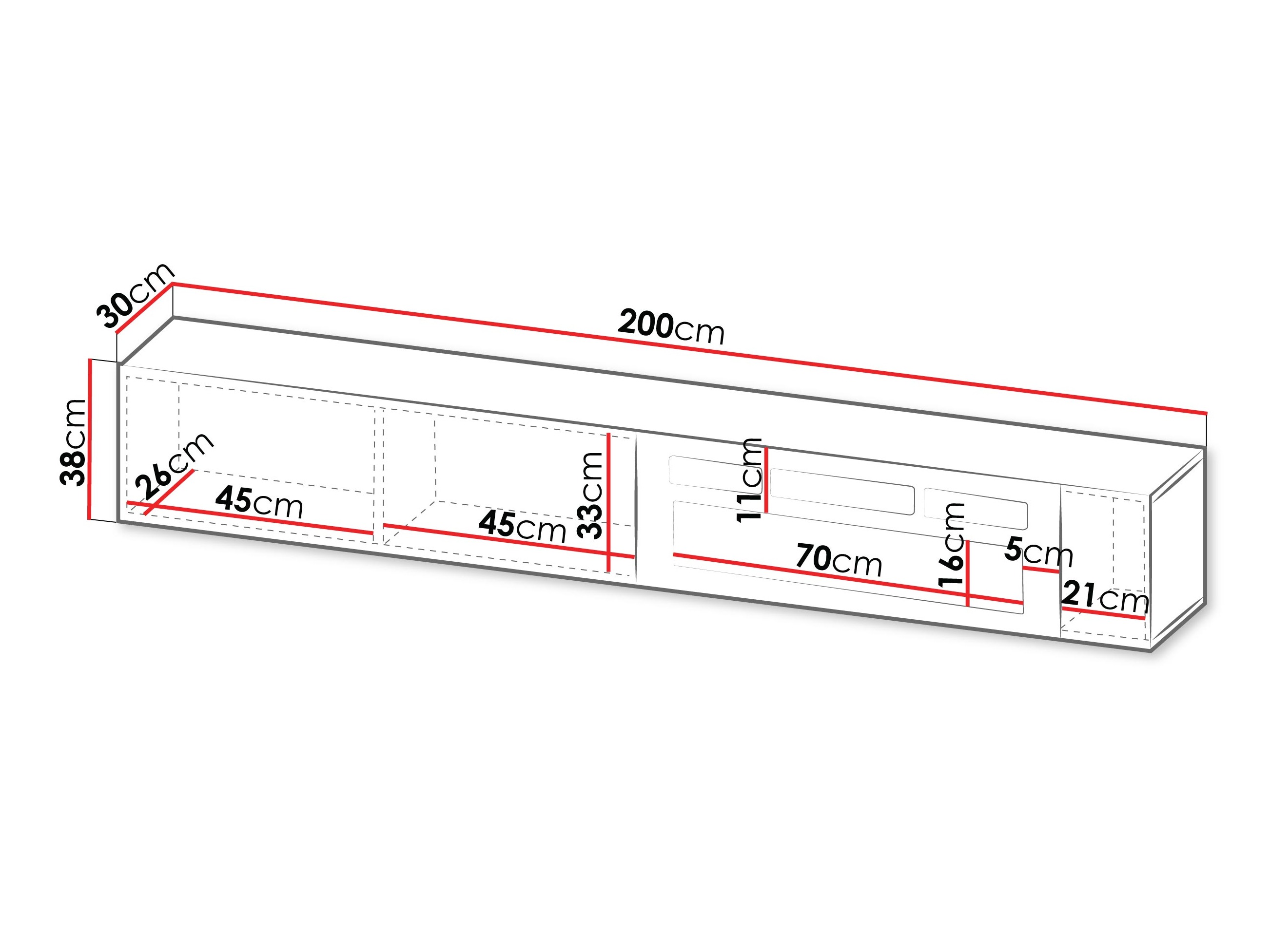 Móvel de TV Calveru 110 (Preto)