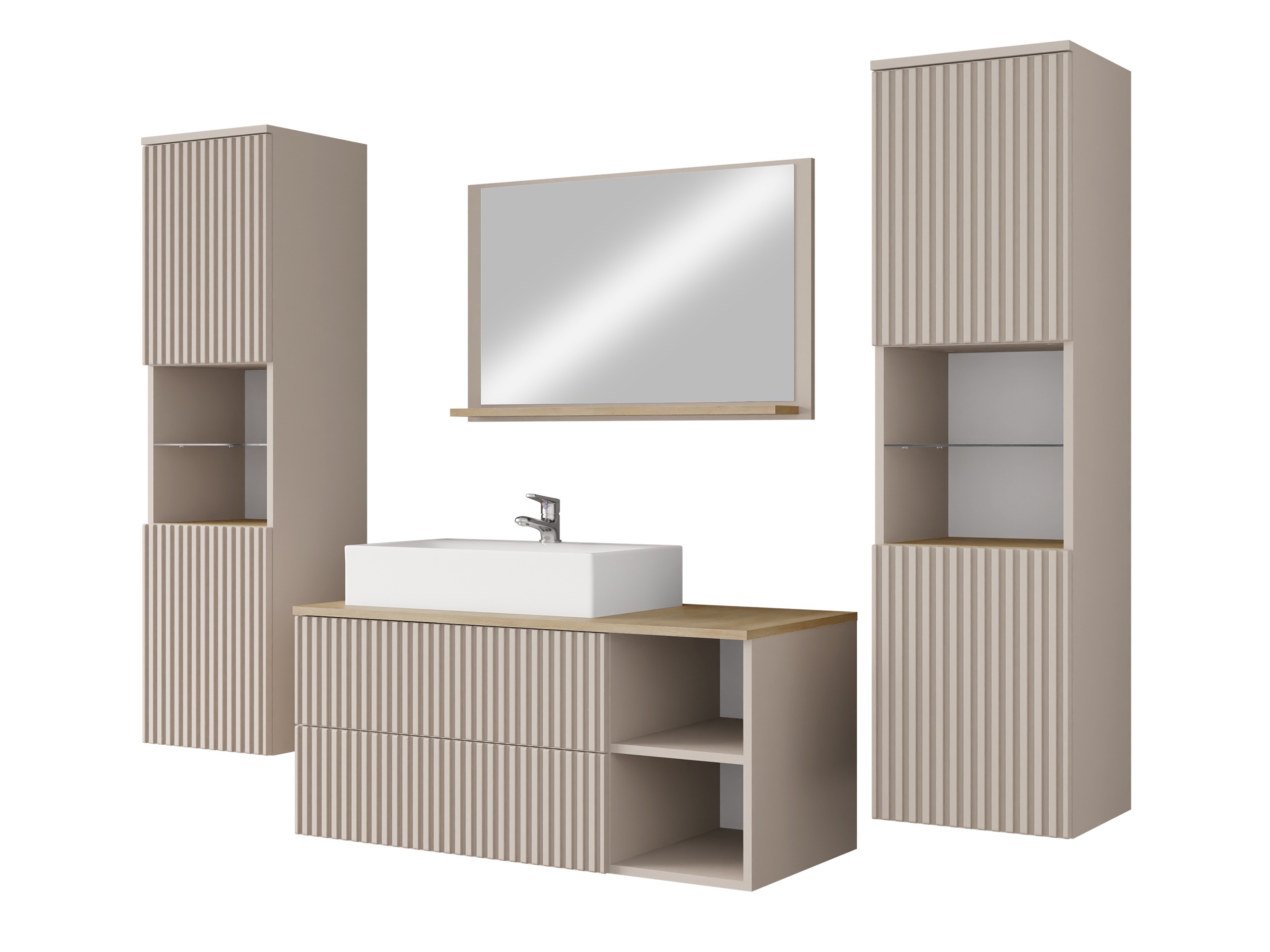 Conjunto para casa de banho Nauta II (Caxemira + Carvalho)