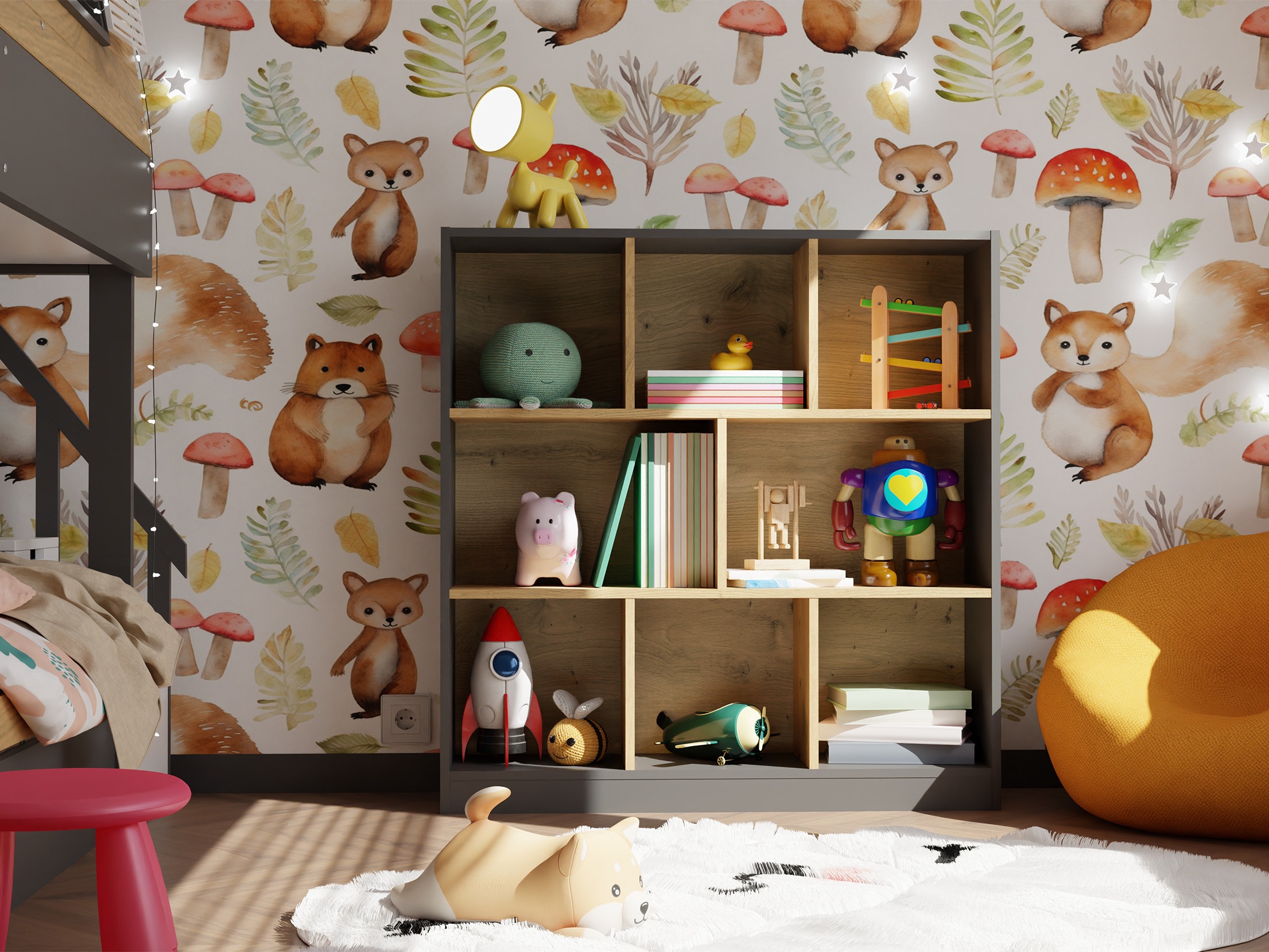 Estante Mandeville 307 (Antracite + Carvalho Artisan)