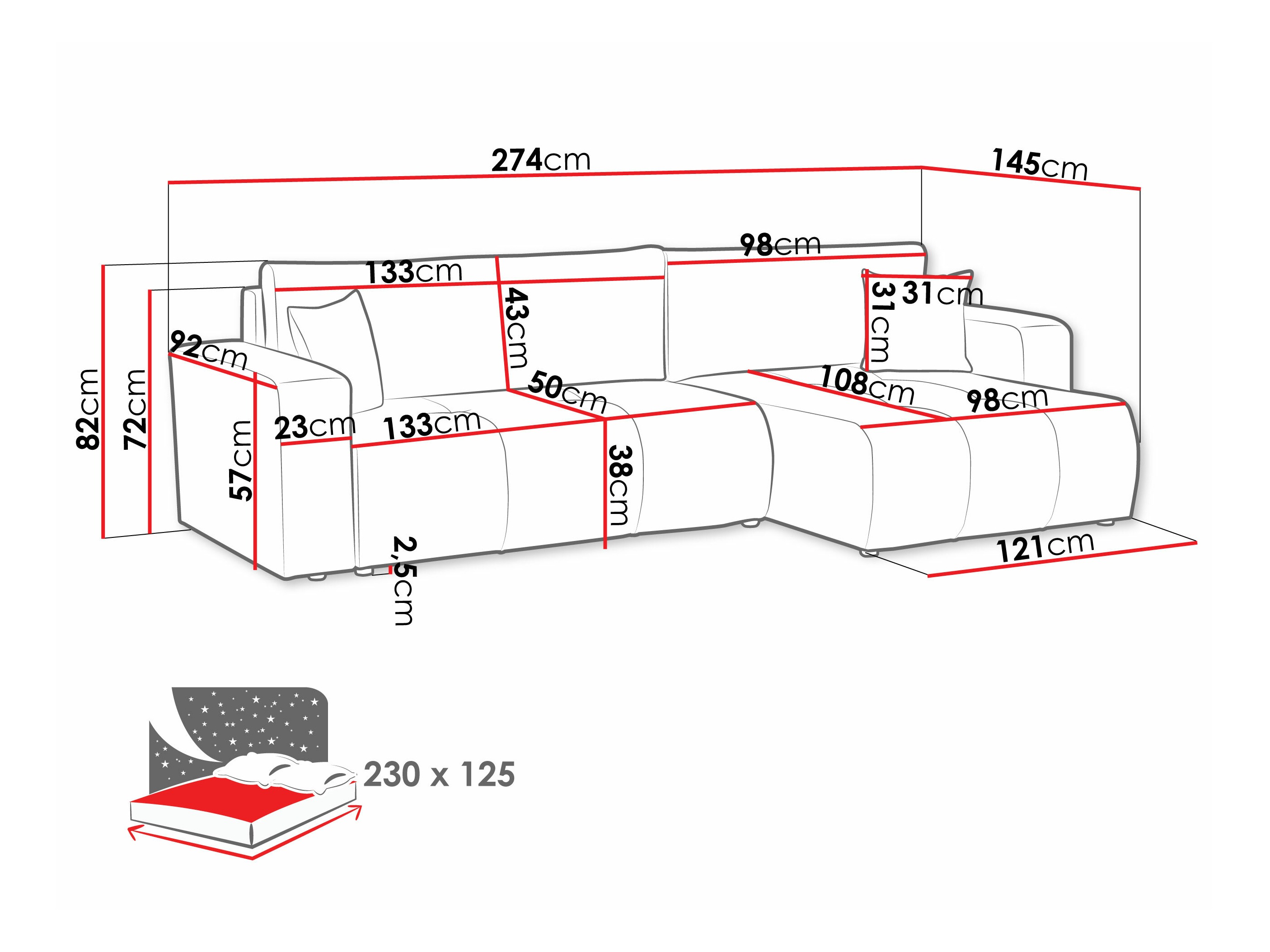 Sofá de canto Comfivo Laurus I (Velo 635)