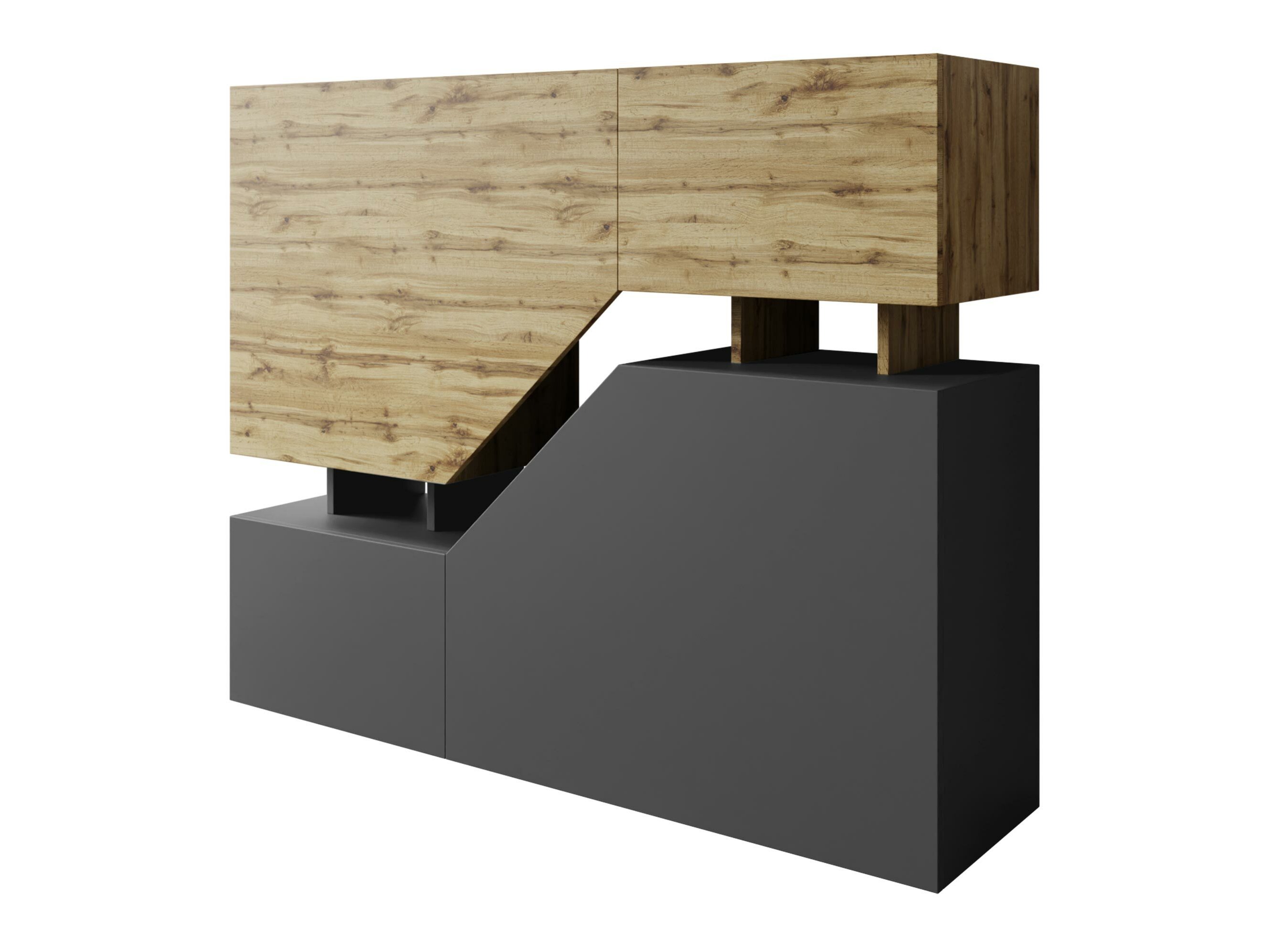Aparador Comfivo Daldune (Carvalho wotan + Antracite)
