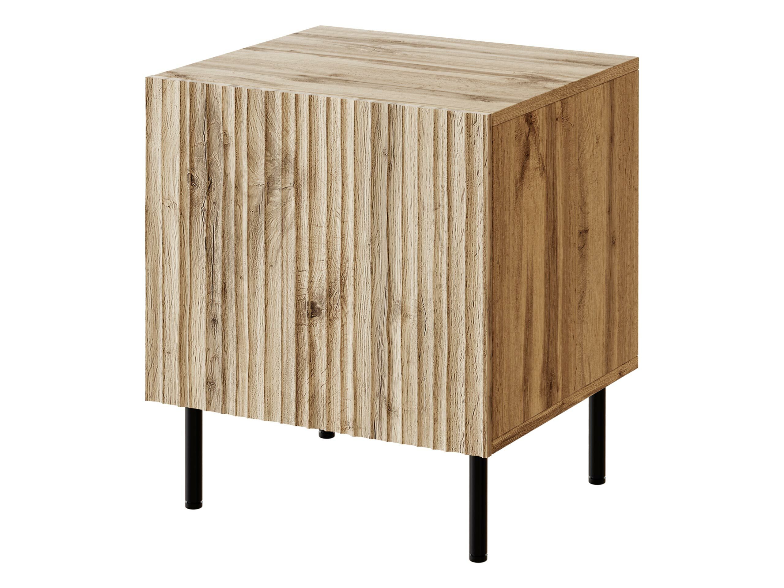 Conjunto de mesas de cabeceira Lorelbo 102 (Carvalho wotan + Preto)