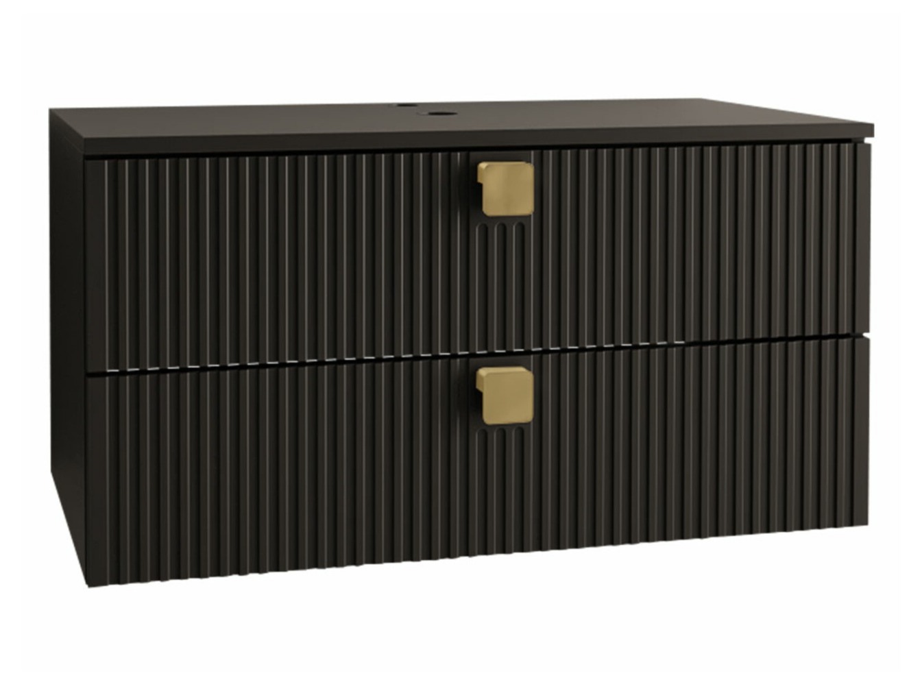 Armário suspenso para casa de banho para lavatório Panium (Preto)