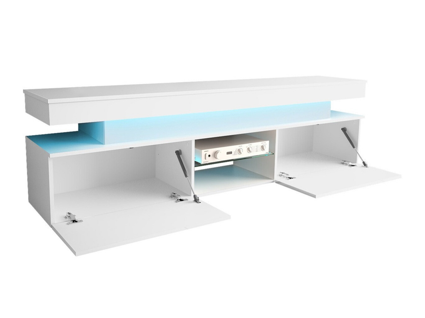 Móvel de TV Monfero (Preto + Preto brilhante)