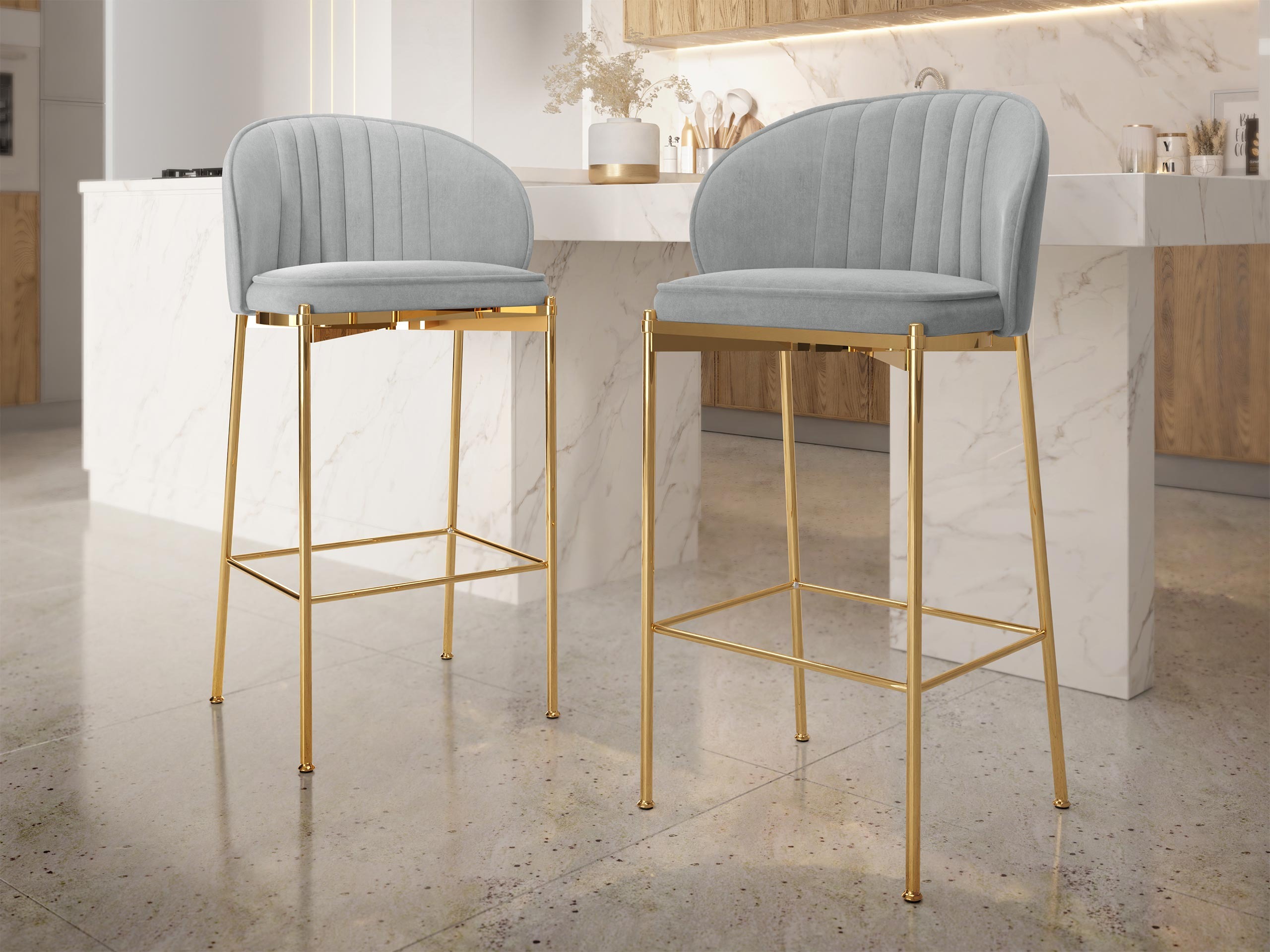 Banco de bar Comfivo Hilaritas VI (Cinzento)