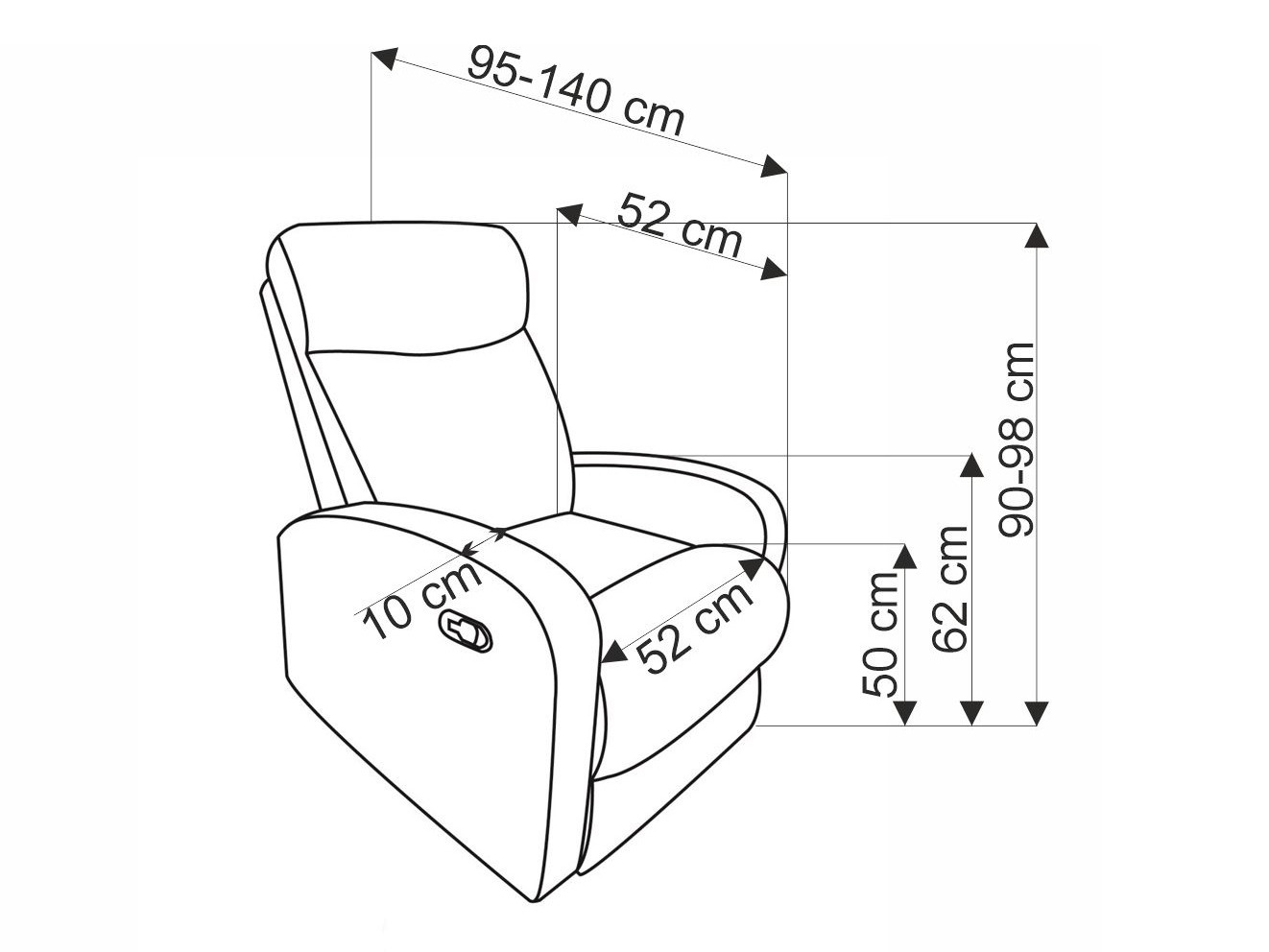 Poltrona reclinável Houston 1518 (Laranja)