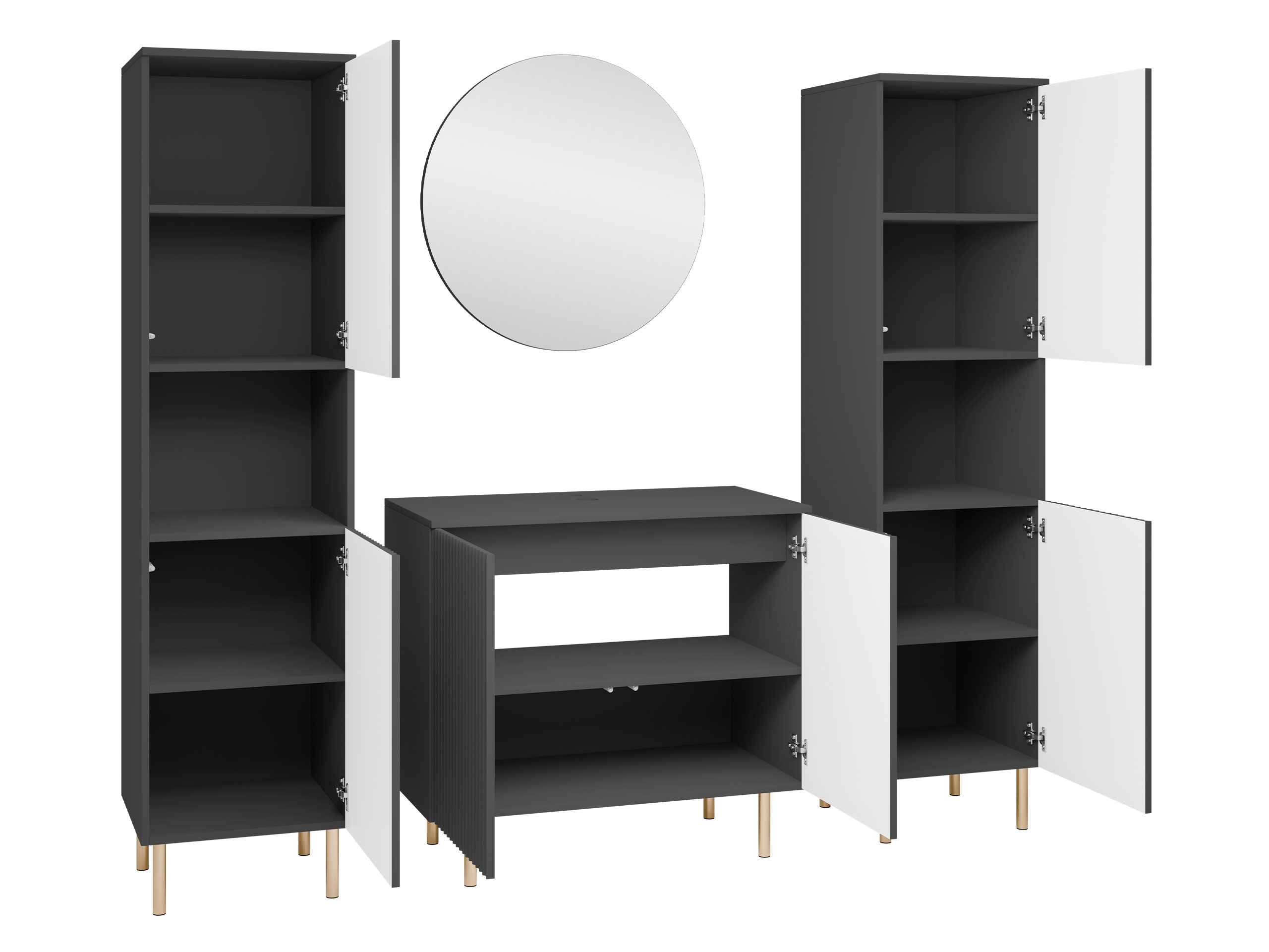 Conjunto para casa de banho Virdomi 114 (Preto)