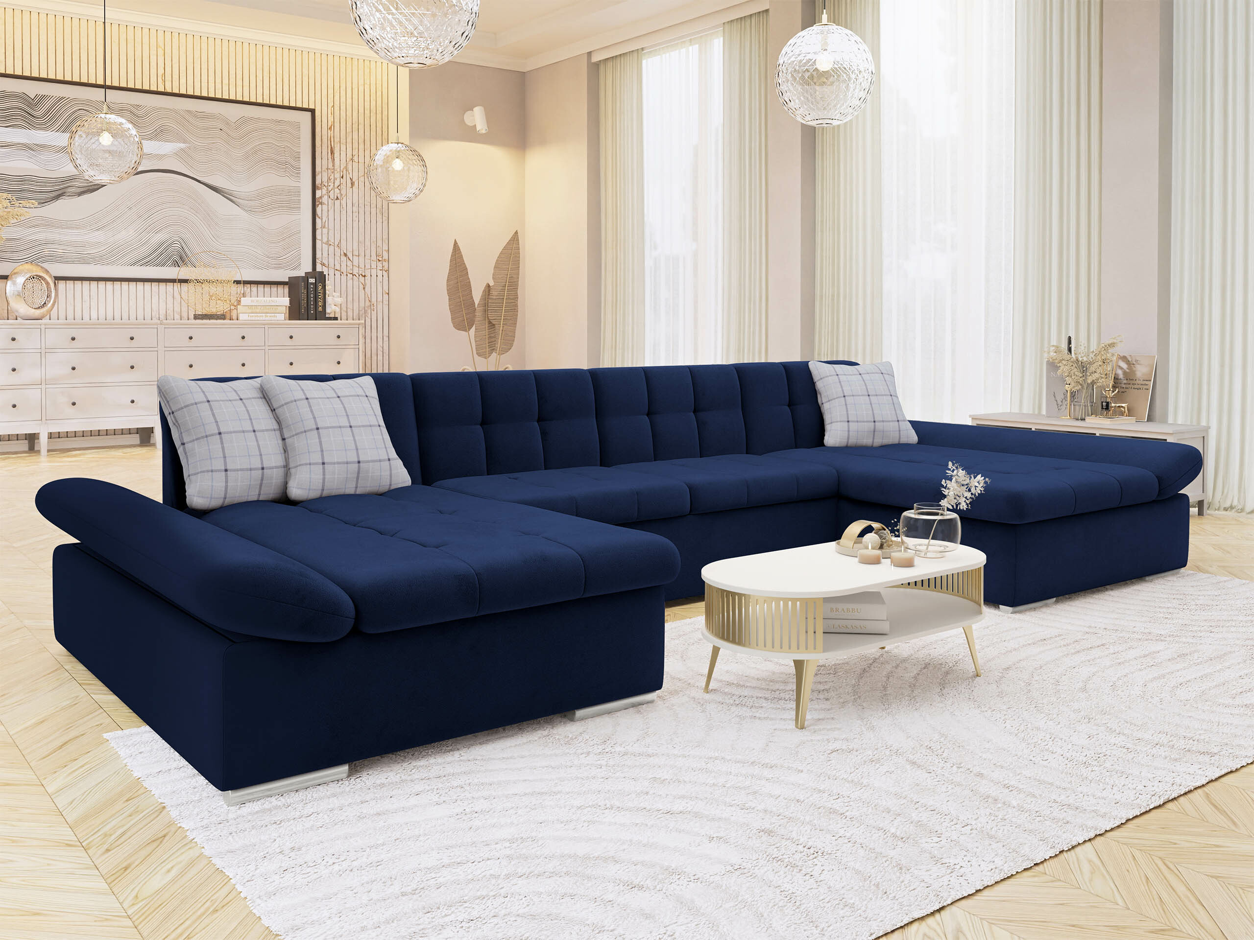 Sofá de canto Comfivo Ficus (Magic Velvet 2216 + Senegal 818)