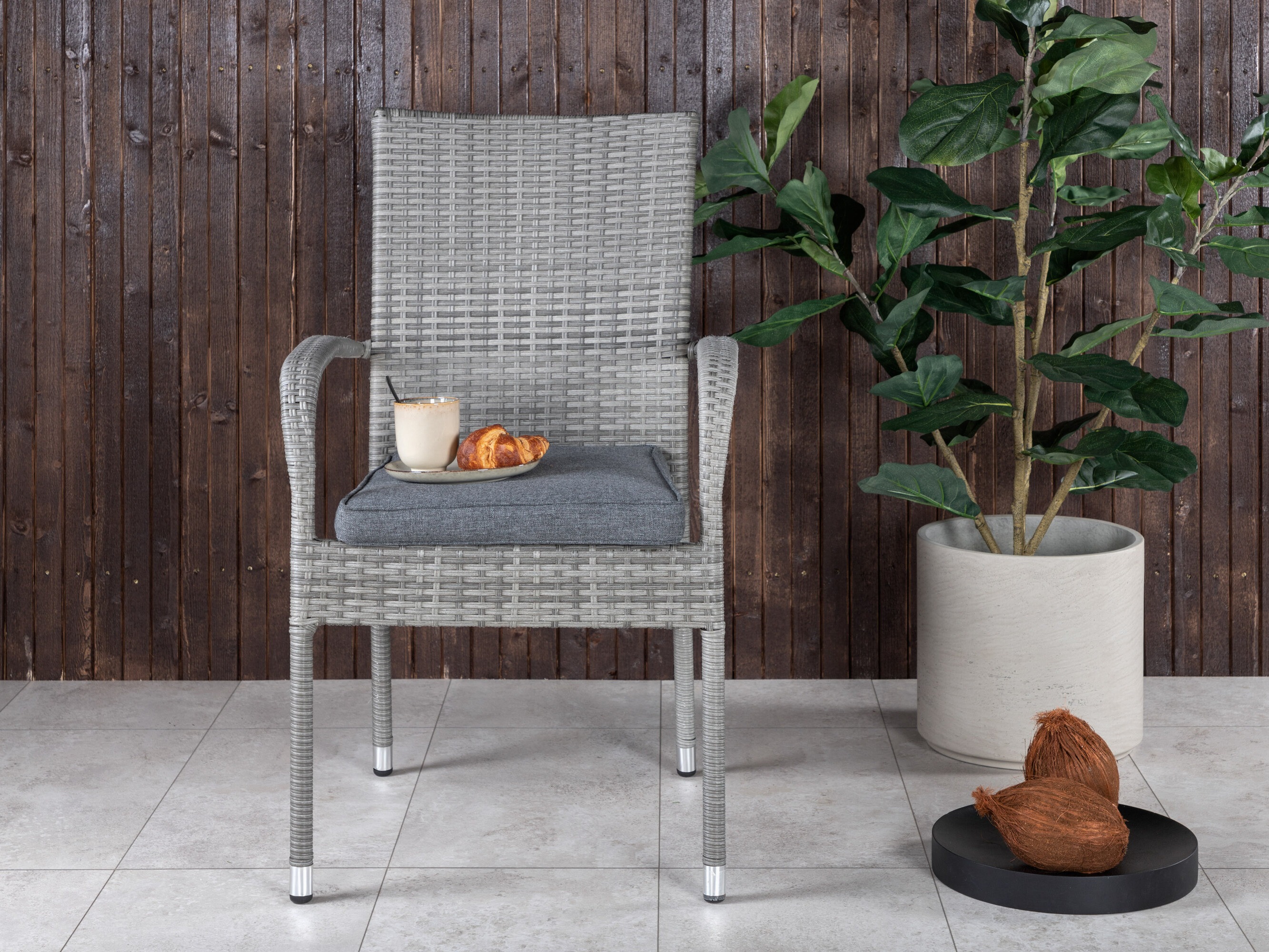 Cadeira para o exterior Dallas 736 (Cinzento)