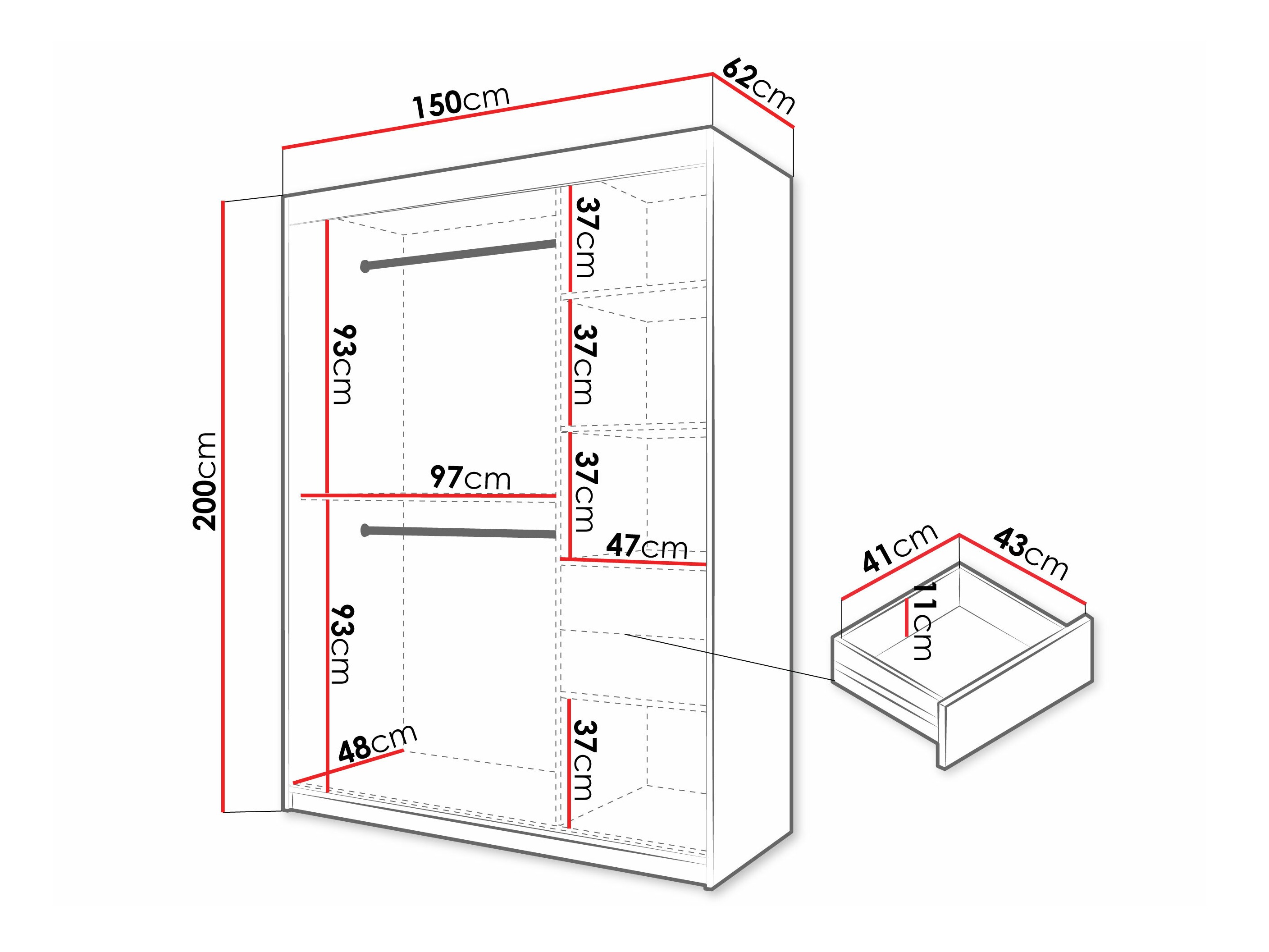 Roupeiro Hartford 575 (Preto)