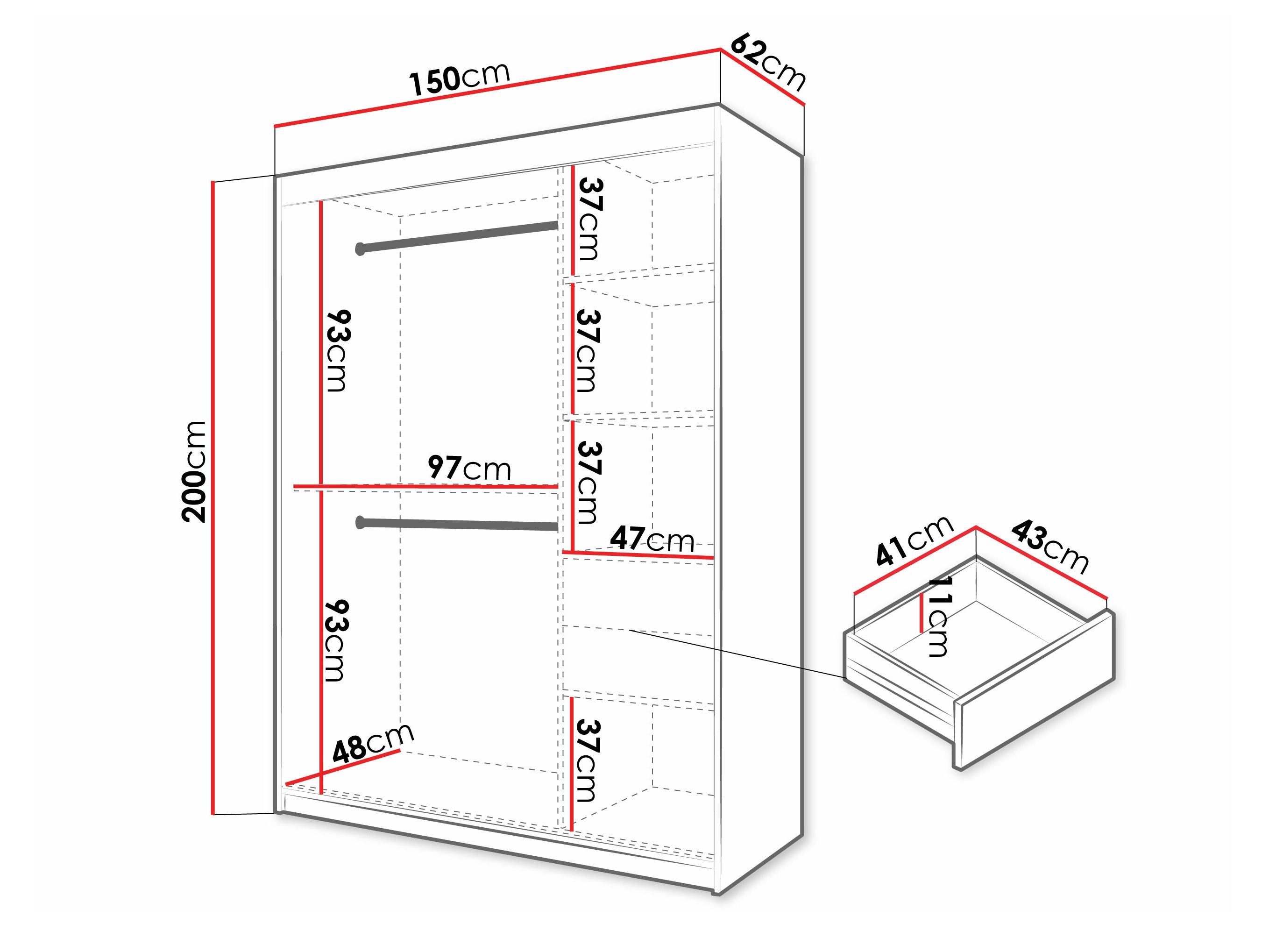 Roupeiro Hartford 577 (Preto)