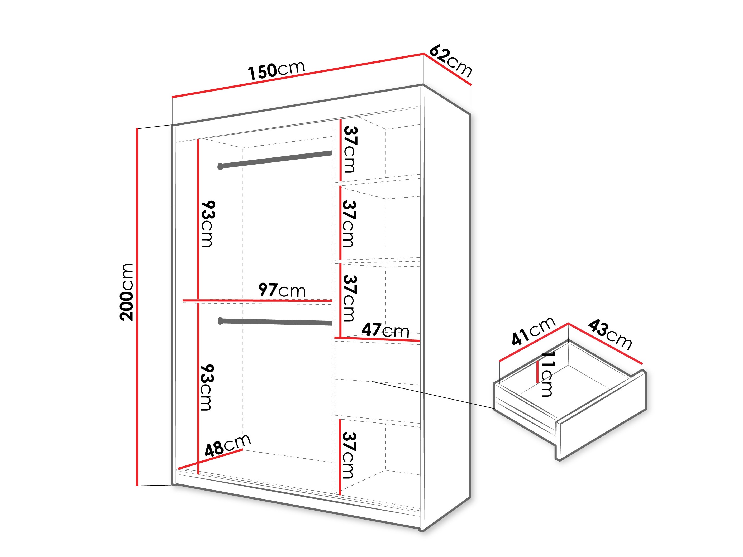 Roupeiro Hartford 578 (Preto)