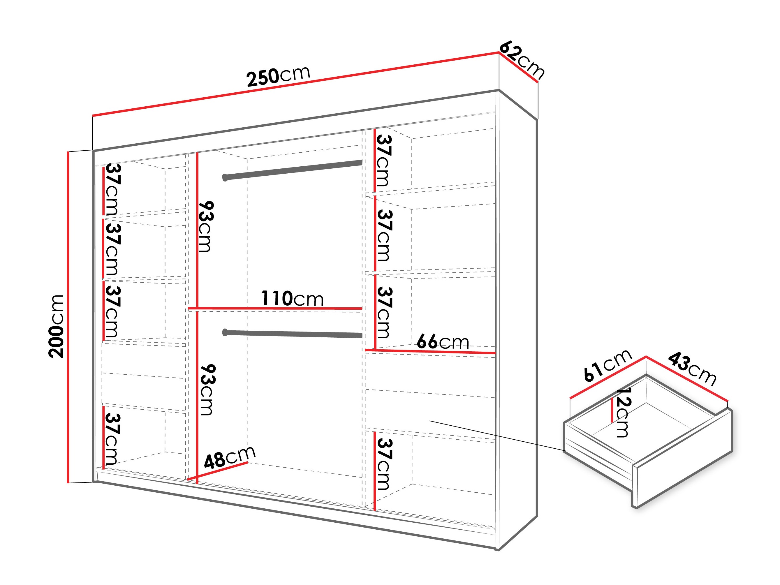 Roupeiro Hartford 578 (Preto)