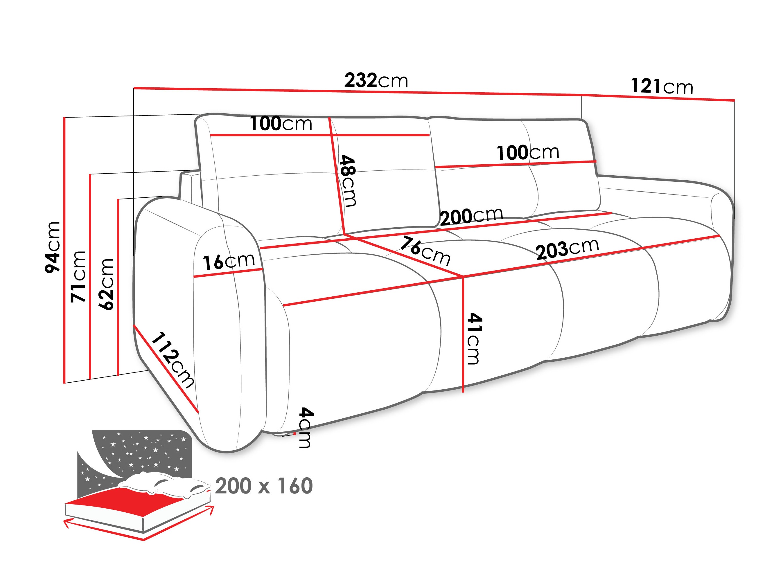 Sofá-cama Clinton 100 (Lambi 04)