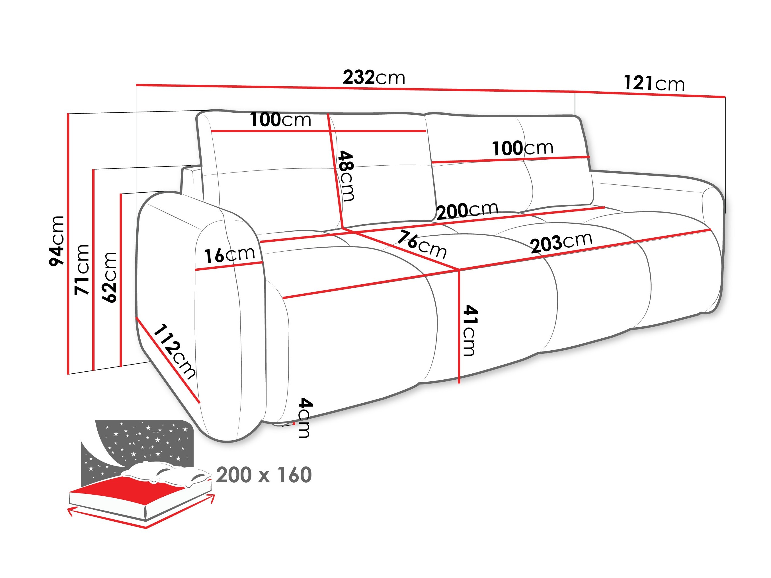 Sofá-cama Clinton 100 (Lambi 05)