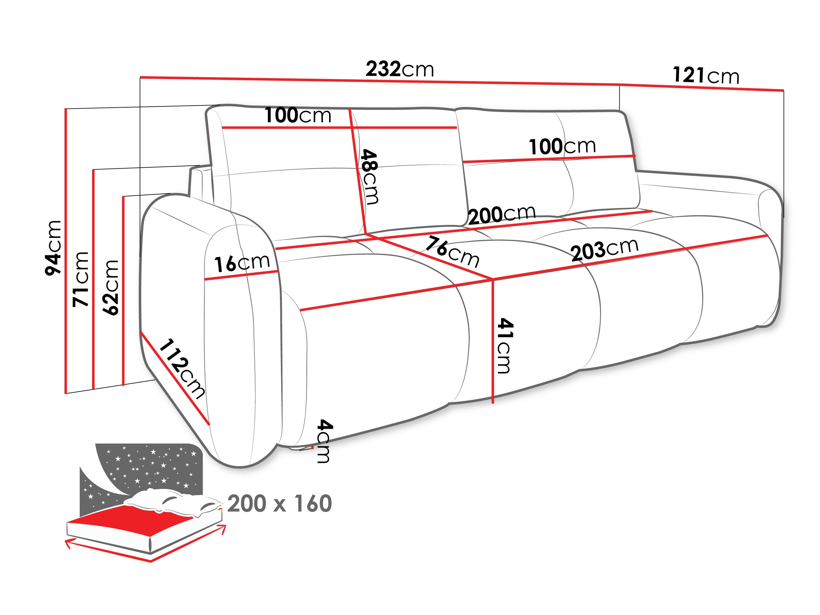 Sofá-cama Clinton 100 (Lambi 06)