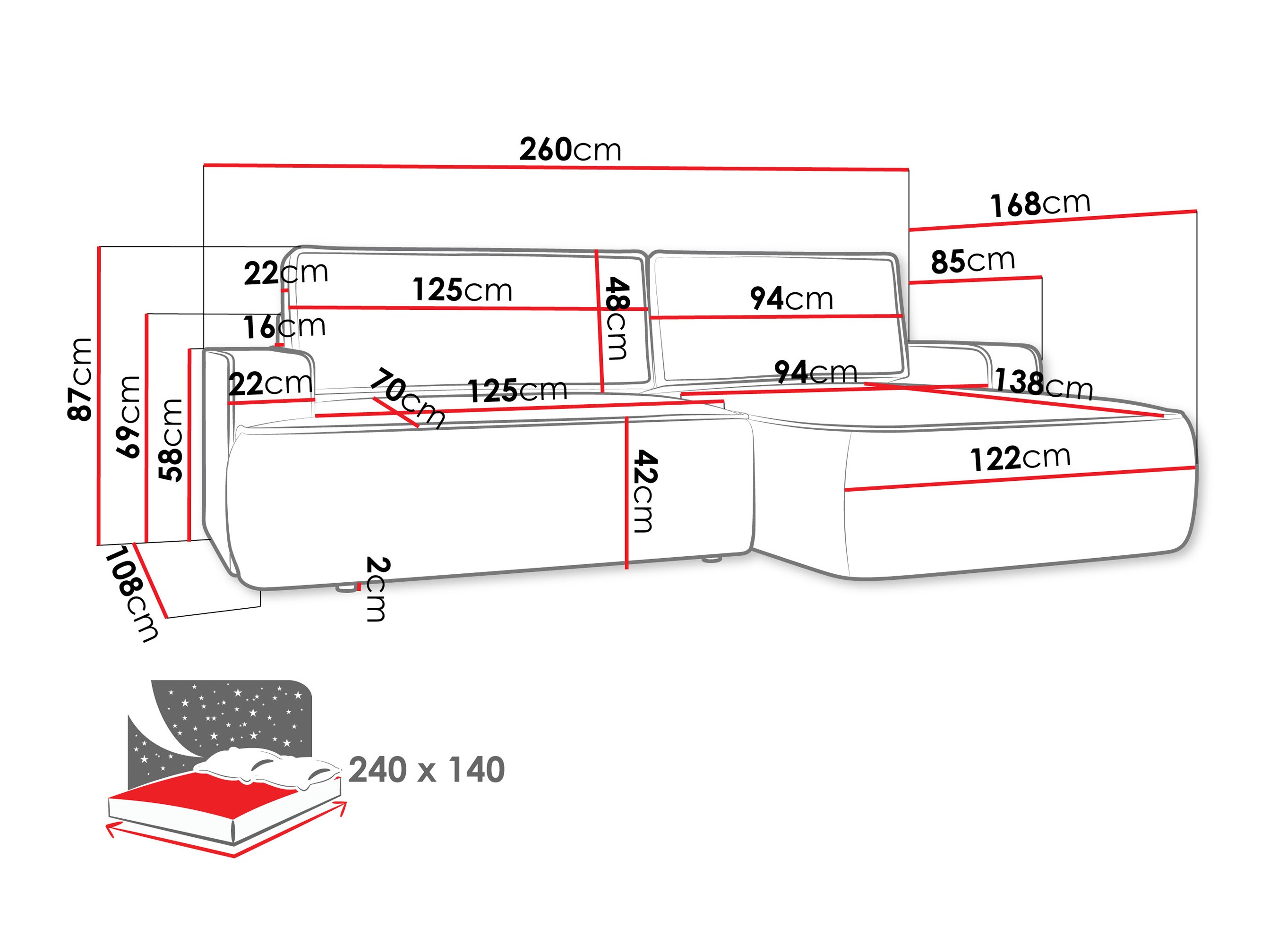Sofá de canto Bountiful 102 (Velo 633)
