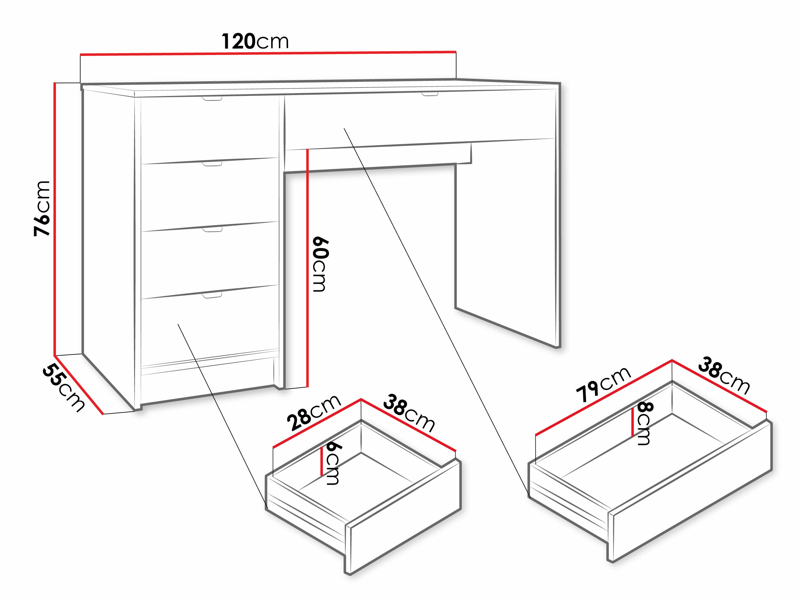 Mesa de escritório Comfivo Papilio (Branco)