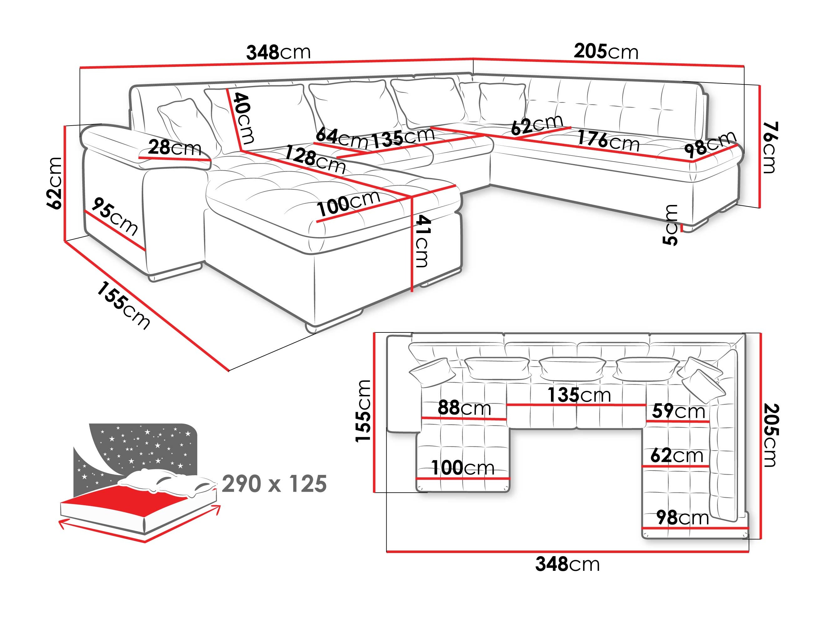 Sofá de canto Comfivo 170 (Zoya 03 + Mokka 03)