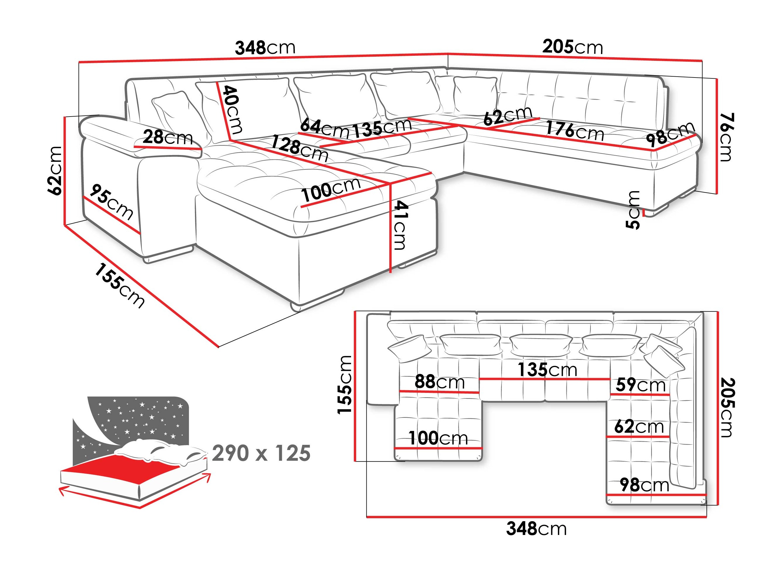 Sofá de canto Comfivo 180 (Zoya 03 + Mokka 03)