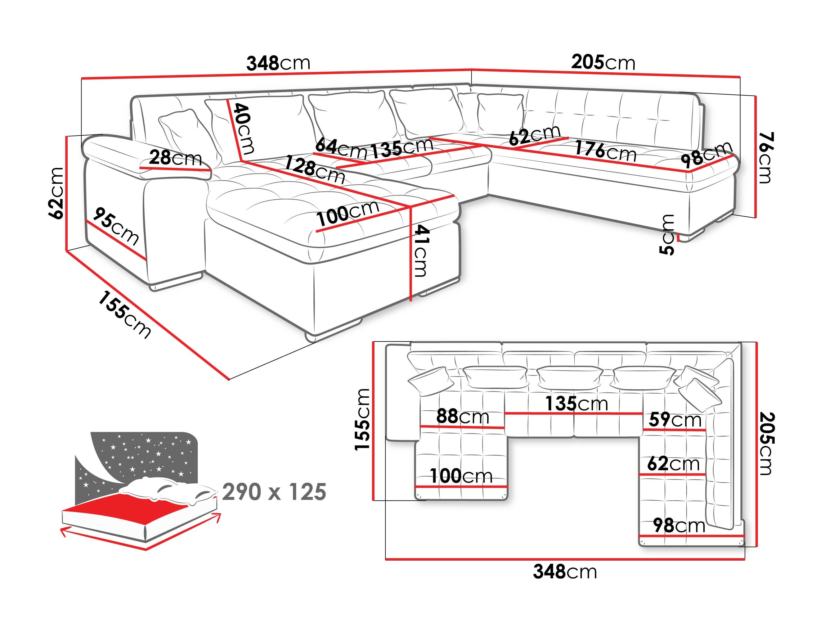 Sofá de canto Comfivo Gemma V (Zoya 03 + Mokka 03)
