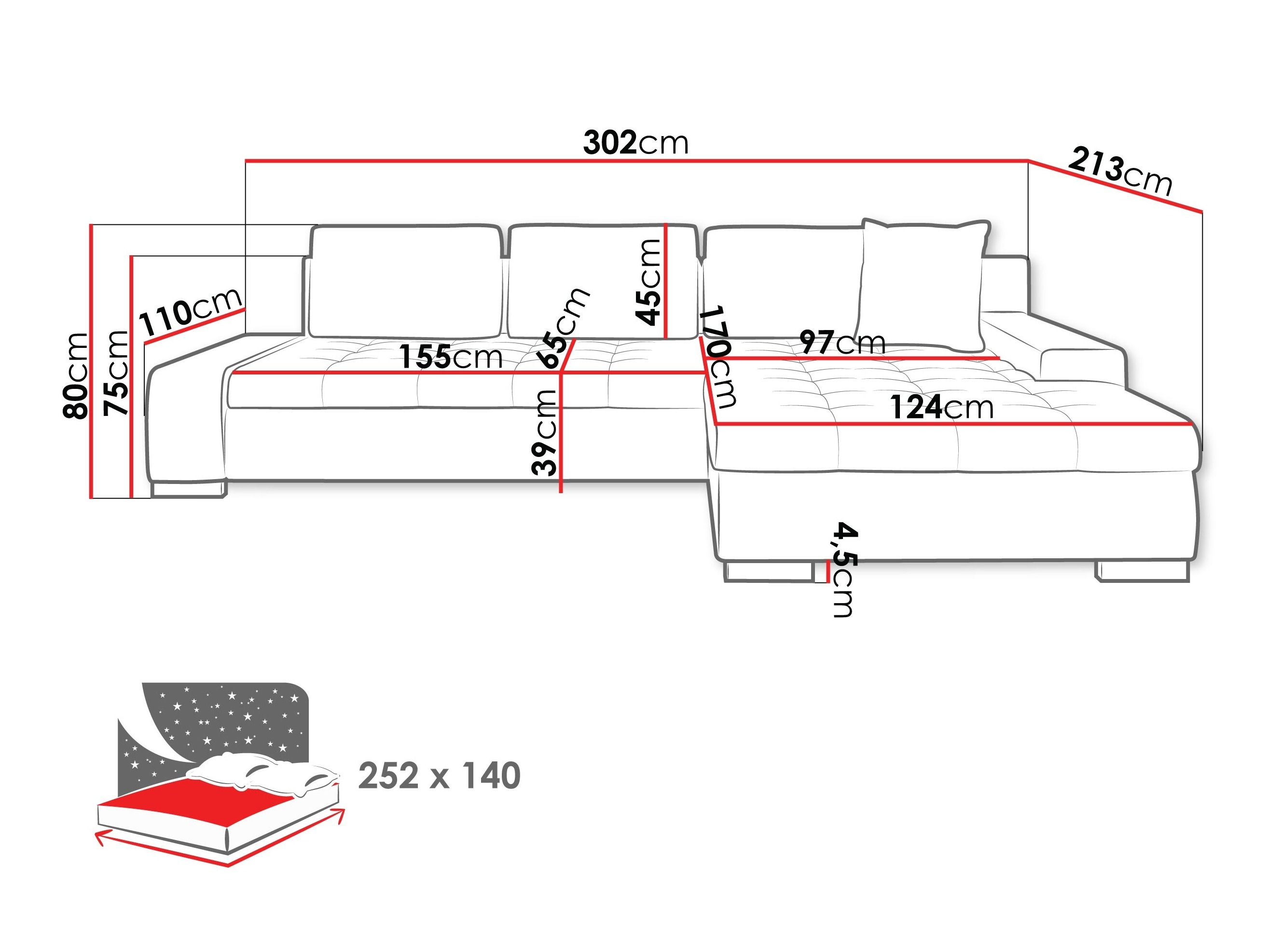 Sofá de canto Comfivo Nitor II (Manza 04)