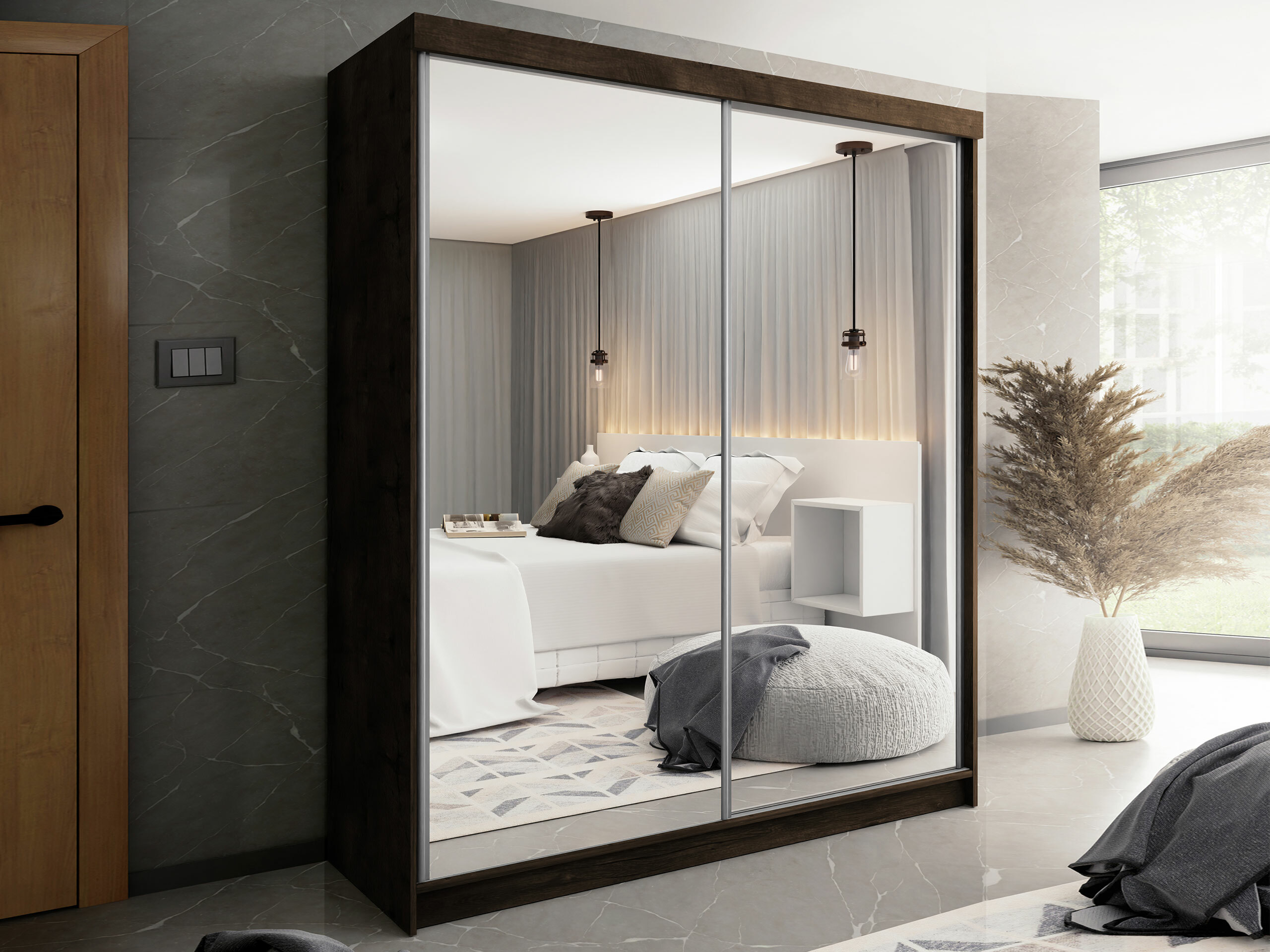 Roupeiro Dover 106 (Madeira de freixo escura)