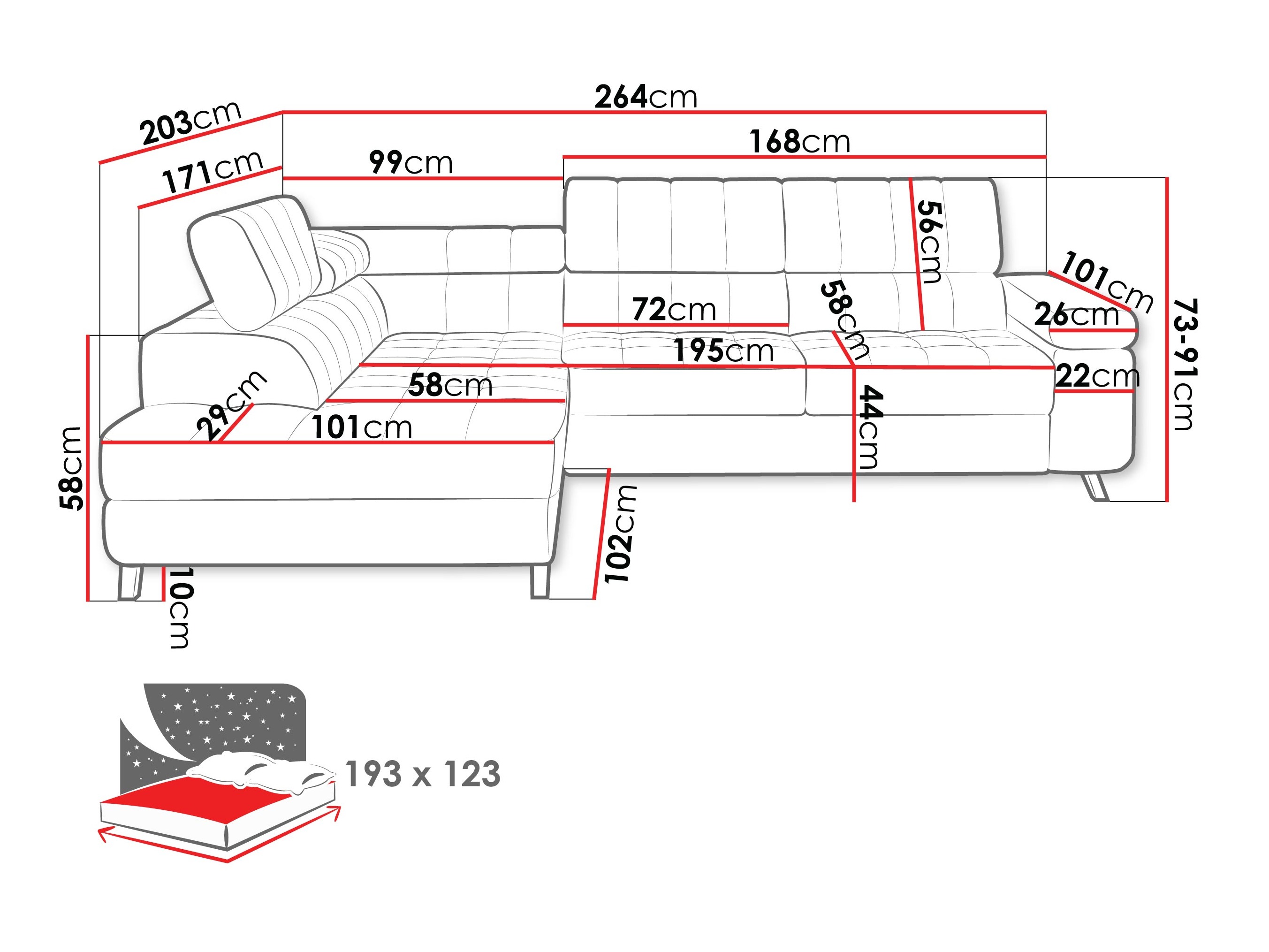 Sofá de canto Comfivo 207 (Pianão 26)